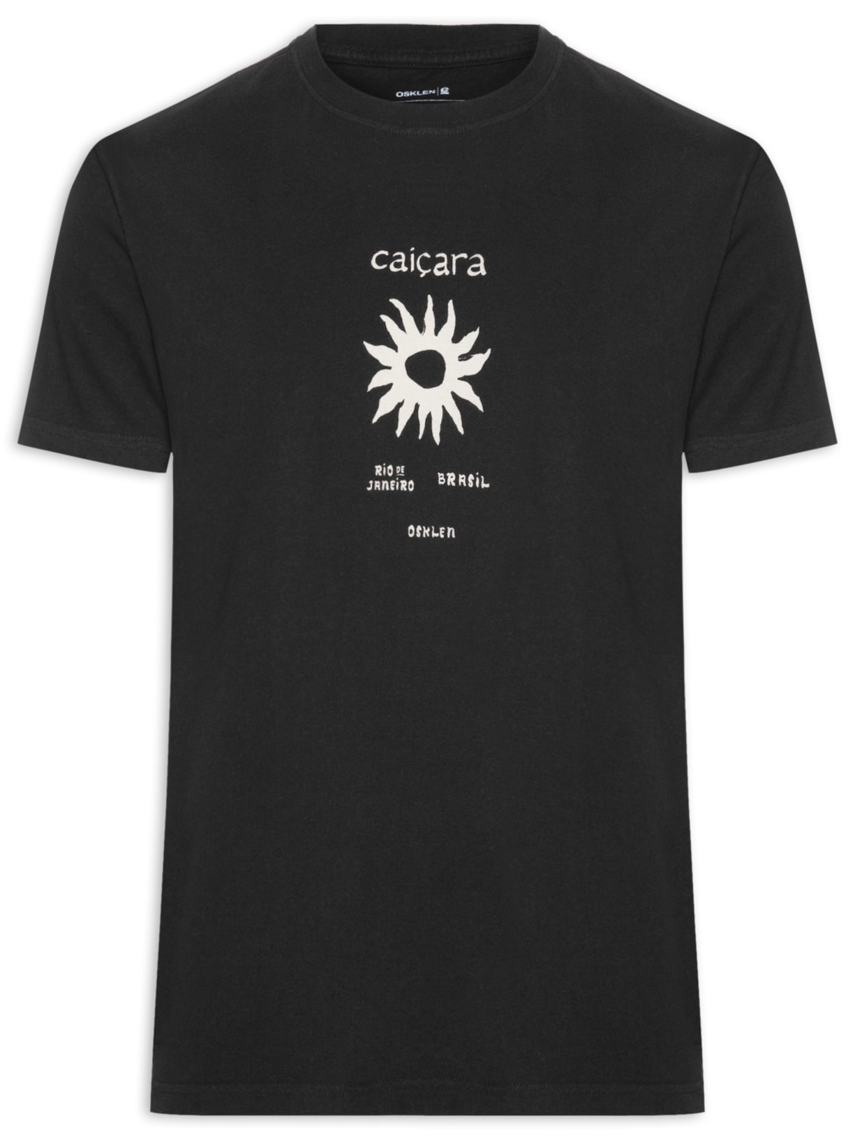 Camiseta Masculina Vintage Caiçara Textura Manga Curta - Preto