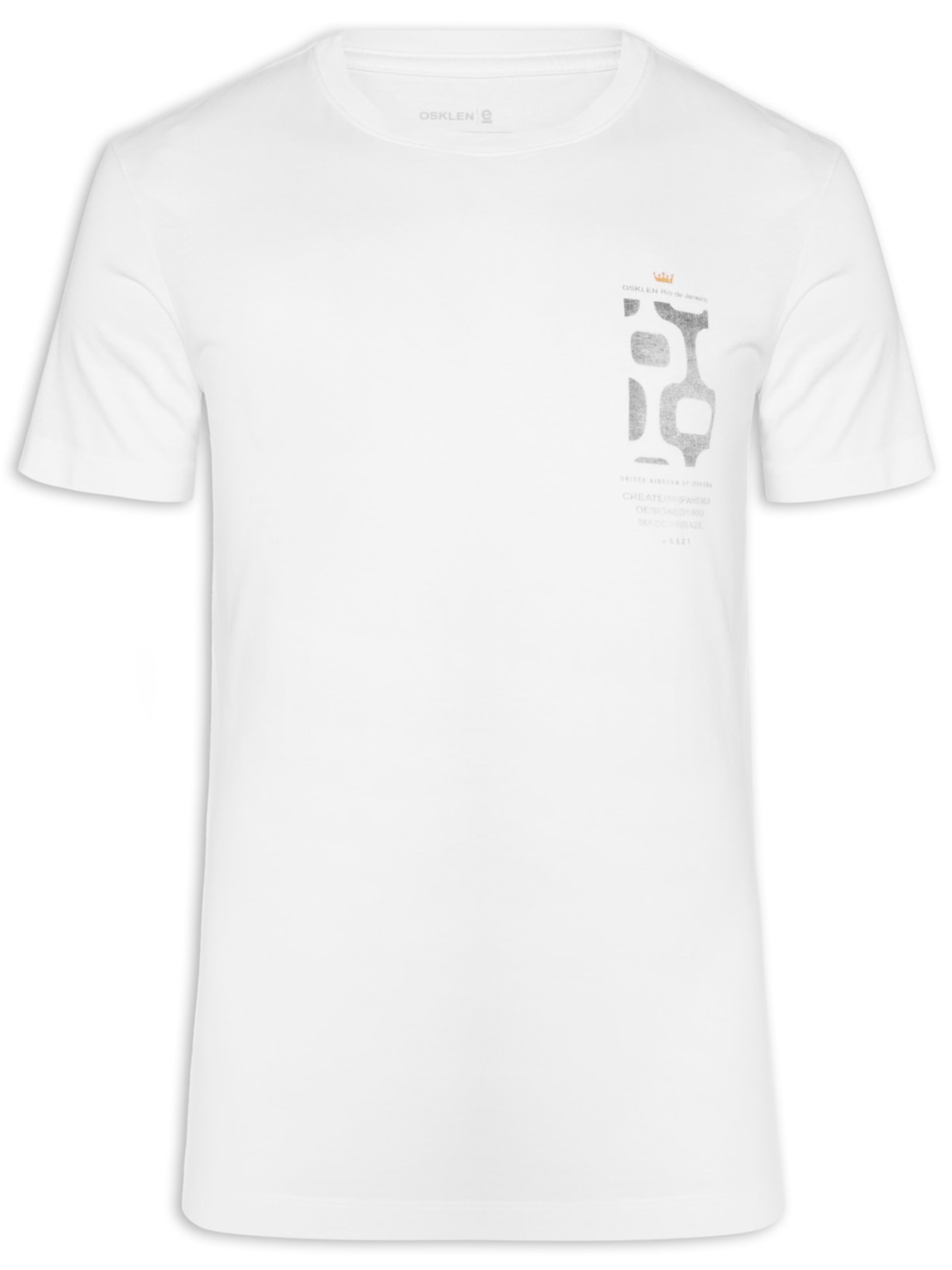 Camiseta Masculina Vintage Calçadão Manga Curta - Branco