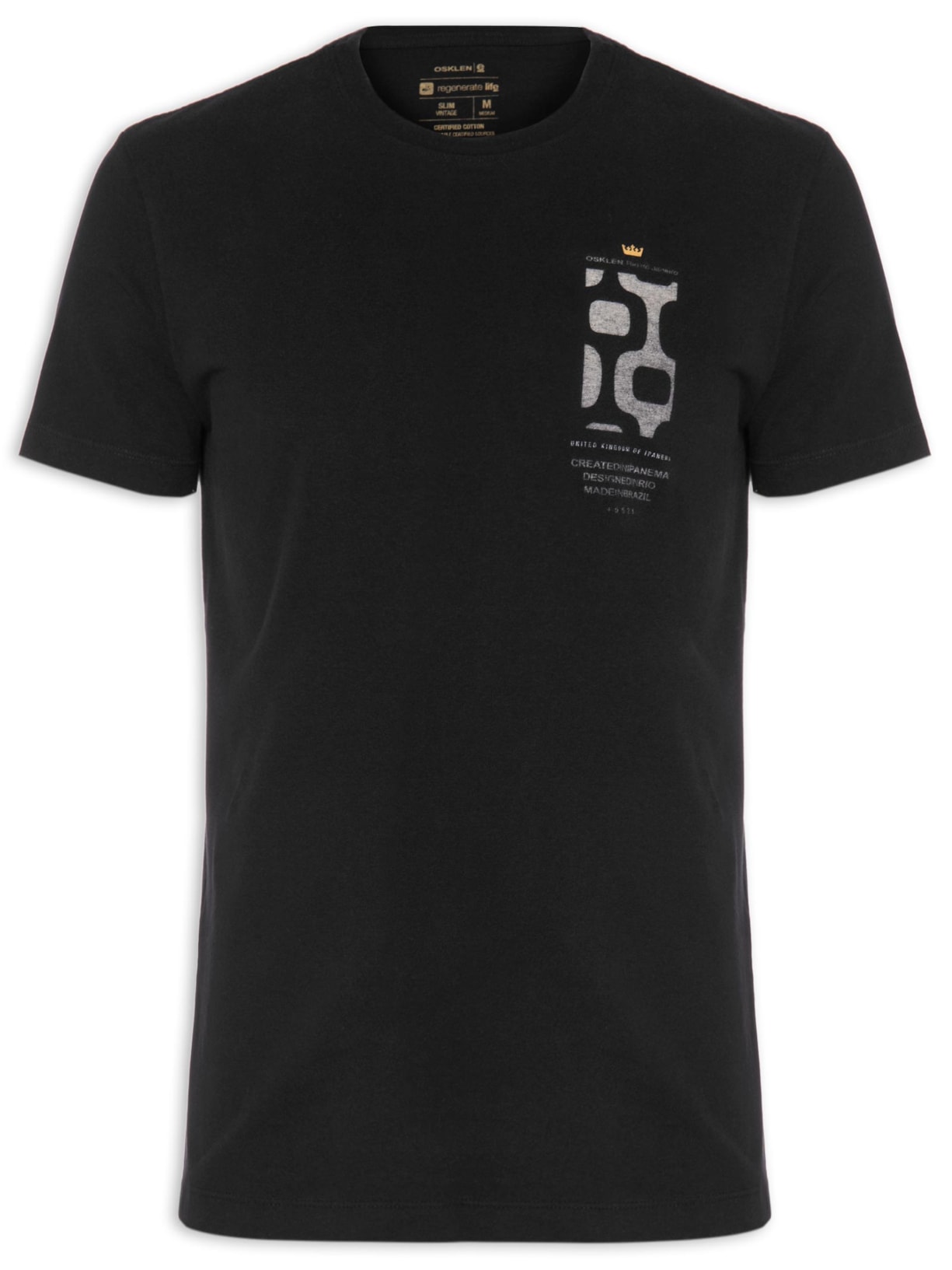 Camiseta Masculina Vintage Calçadão - Preto