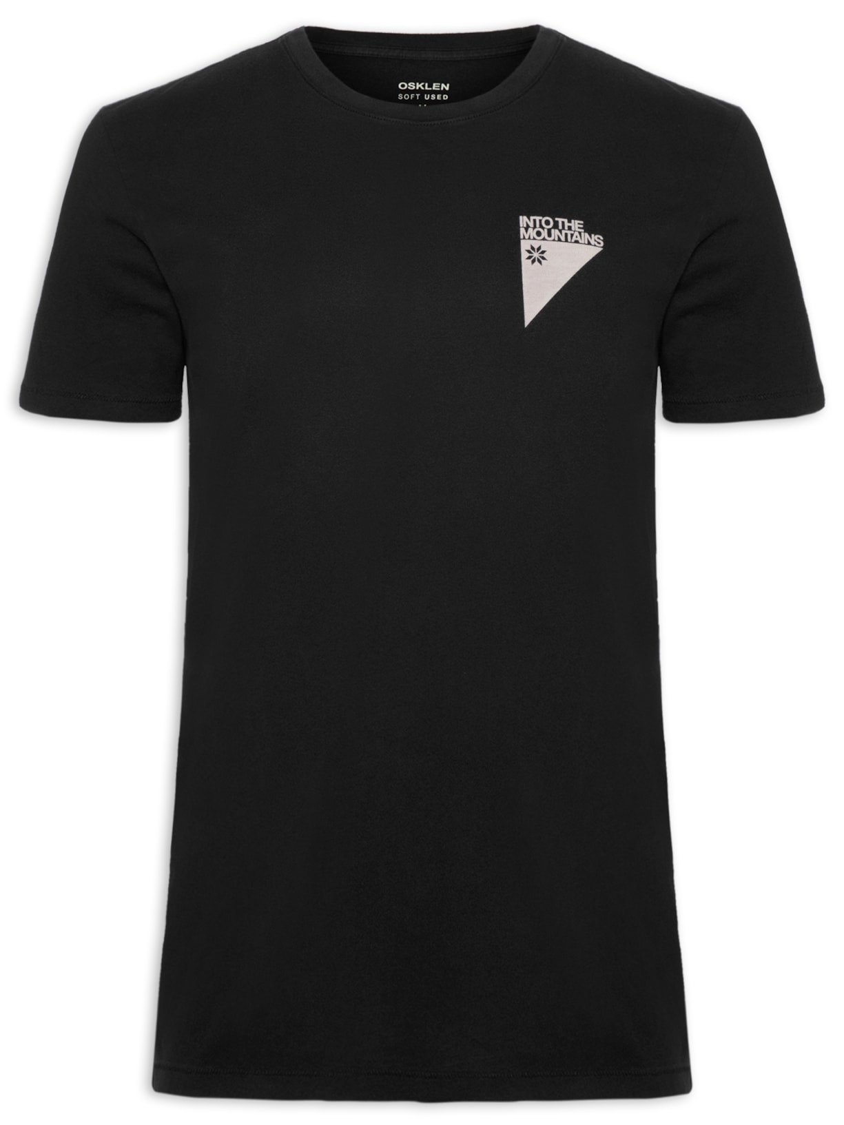 Camiseta Masculina Vintage Carimbo Mountains - Preto