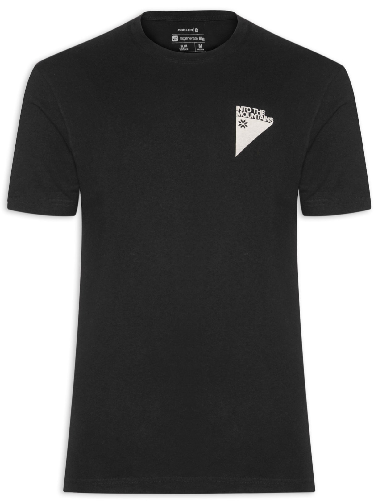 Camiseta Masculina Vintage Carimbo Mountains - Preto