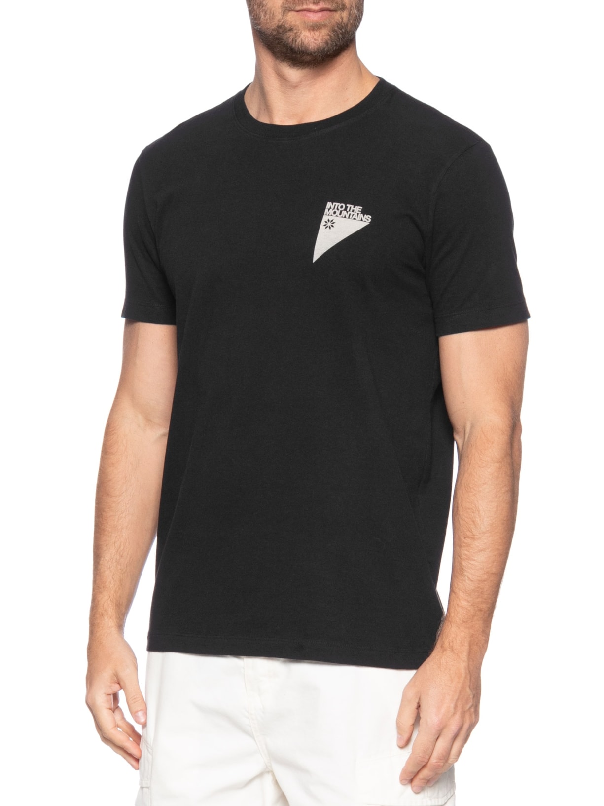 Camiseta Masculina Vintage Carimbo Mountains Preto Osklen