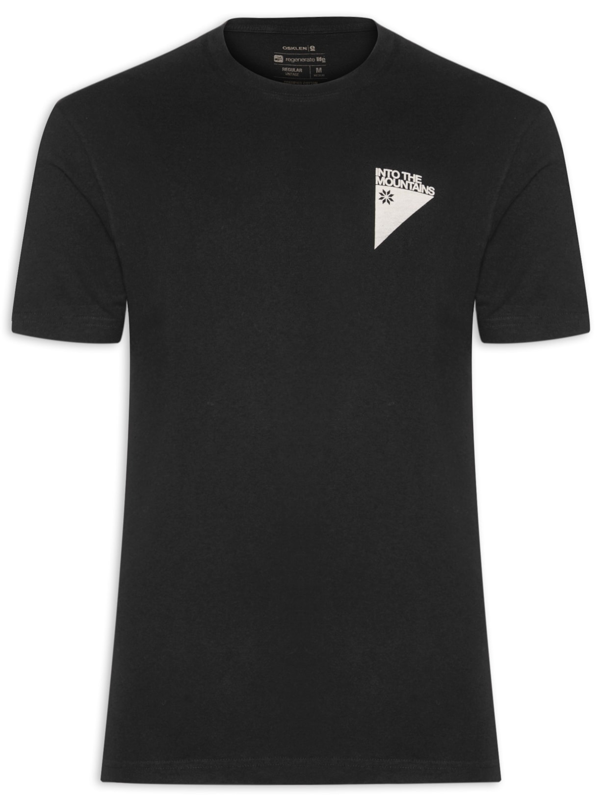 Camiseta Masculina Vintage Carimbo Mountains - Preto