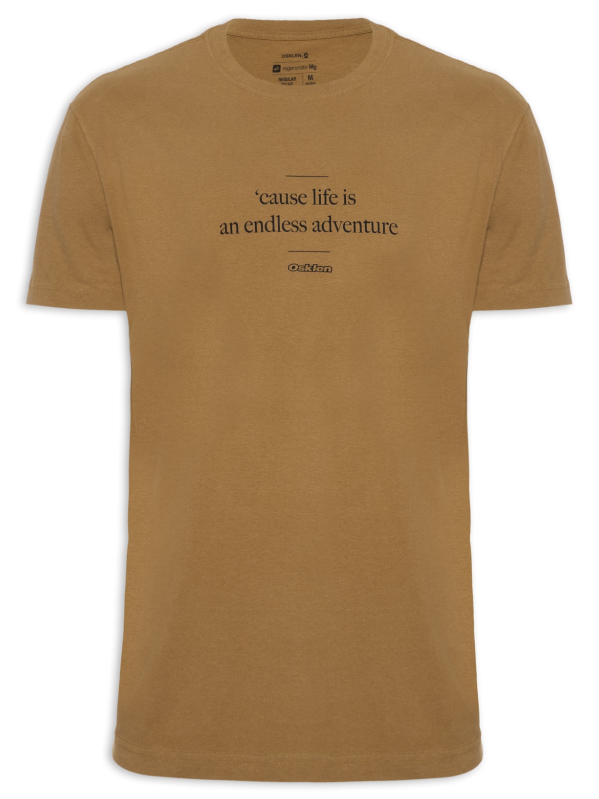 Camiseta Masculina Vintage Cause Life - Marrom