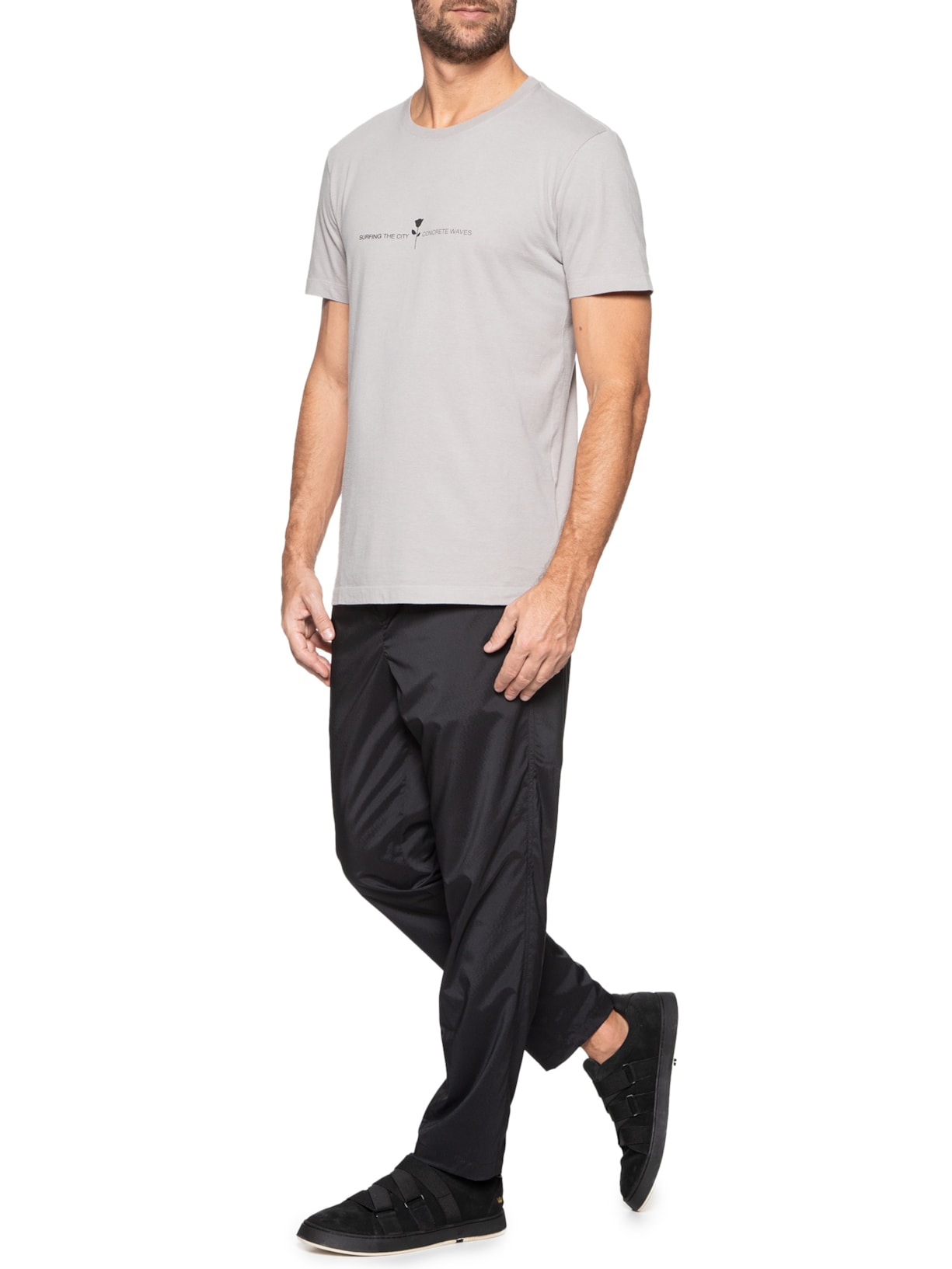 Camiseta Masculina Vintage Concrete Waves Cinza Osklen