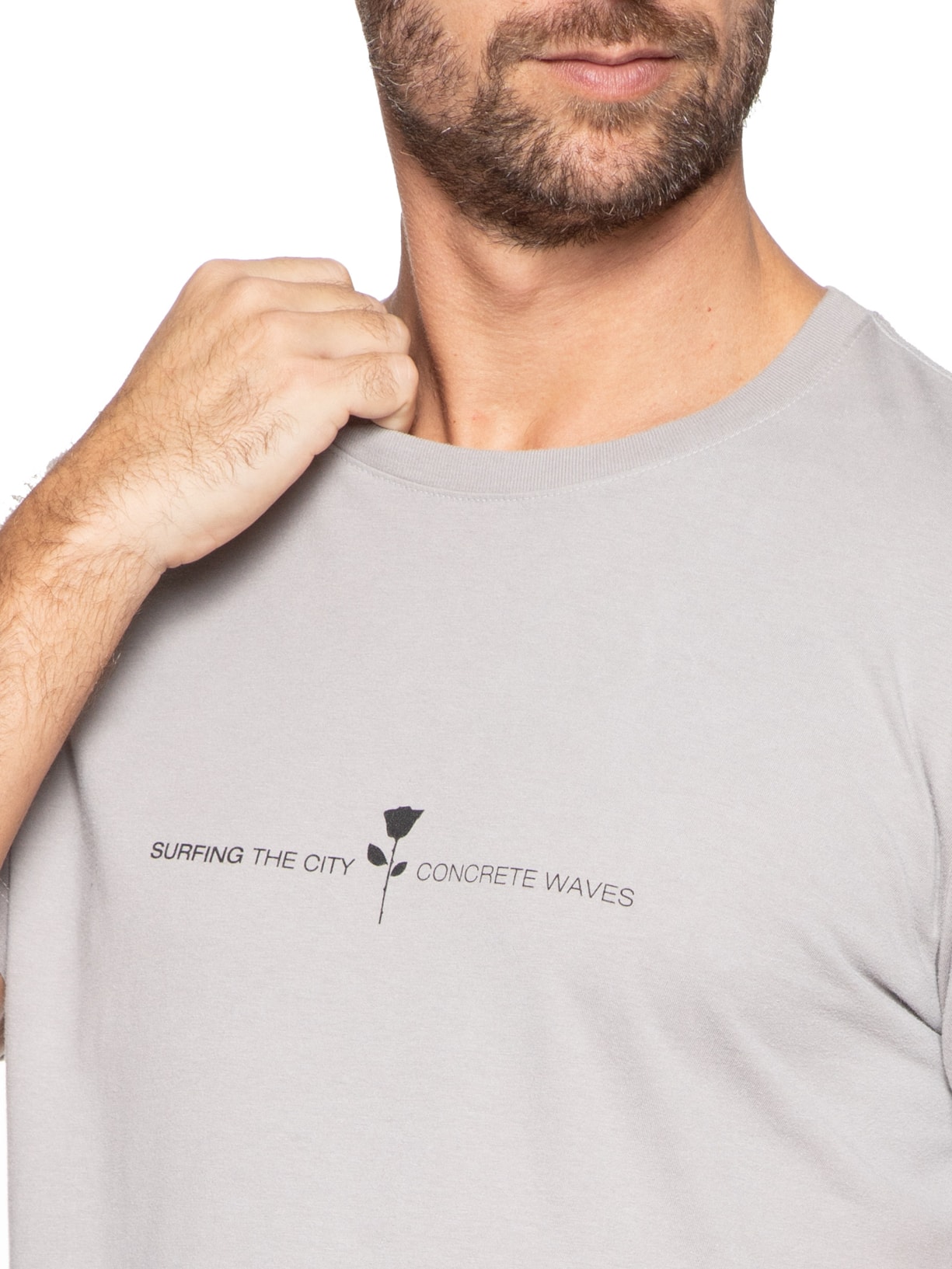 Camiseta Masculina Vintage Concrete Waves Cinza Osklen