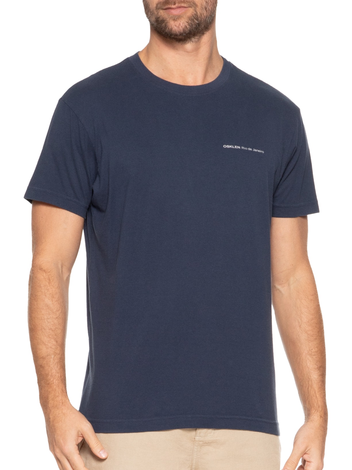 Camiseta Masculina Vintage Coqueiros Analógicos Manga Curta Azul Osklen