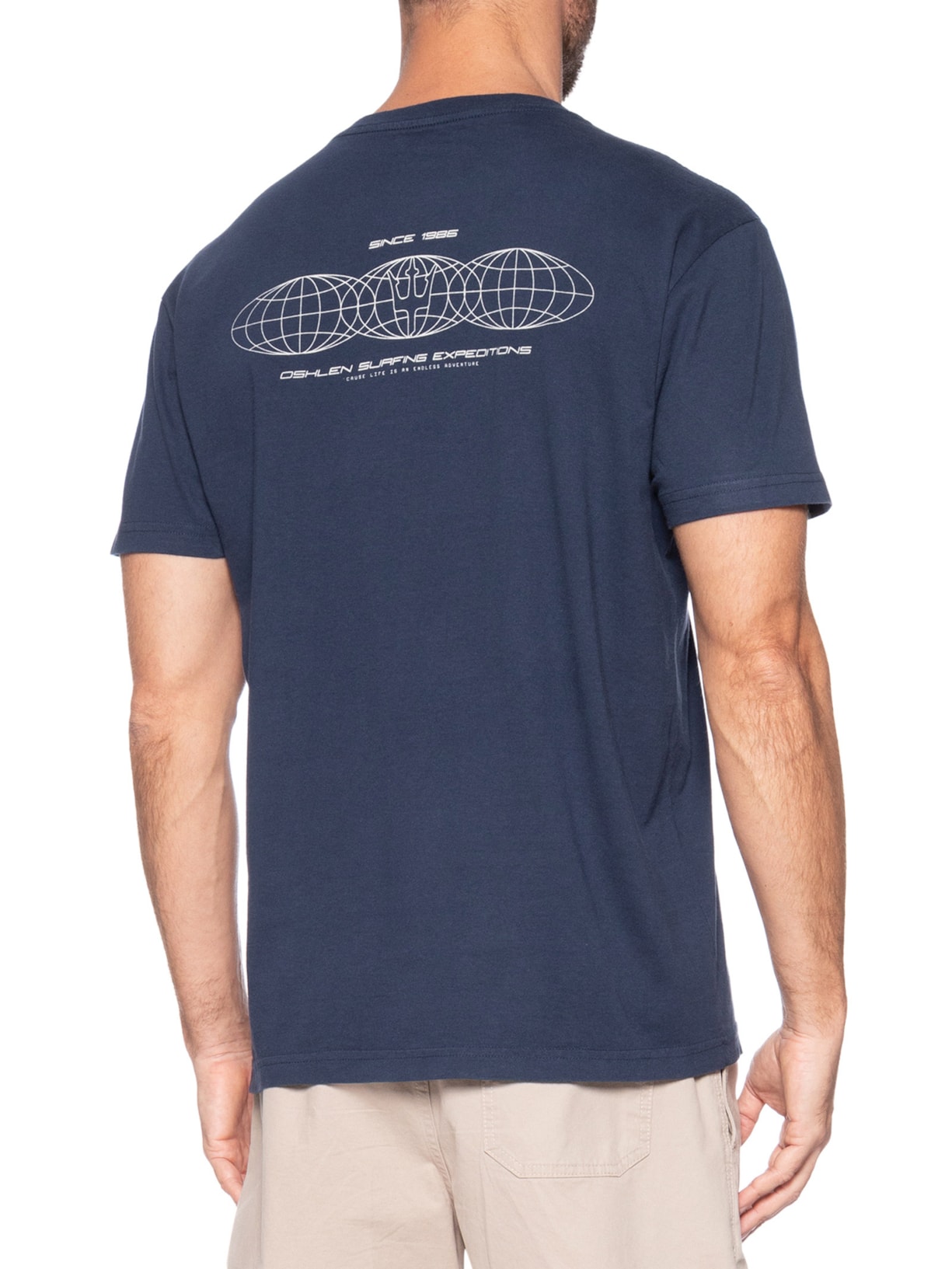 Camiseta Masculina Vintage Expeditions Club Azul Osklen