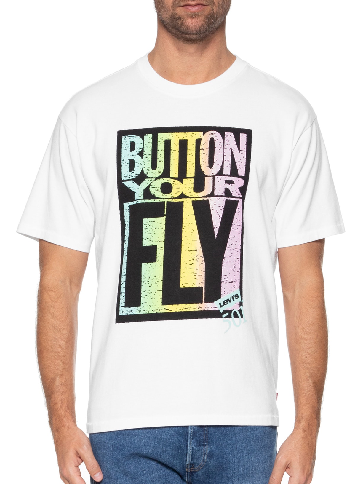 Camiseta Masculina Vintage Fit Graphic Tee Branco Levi's