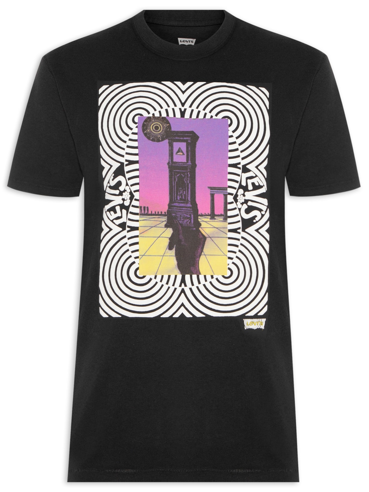 Camiseta Masculina Vintage Fit Graphic Tee - Preto