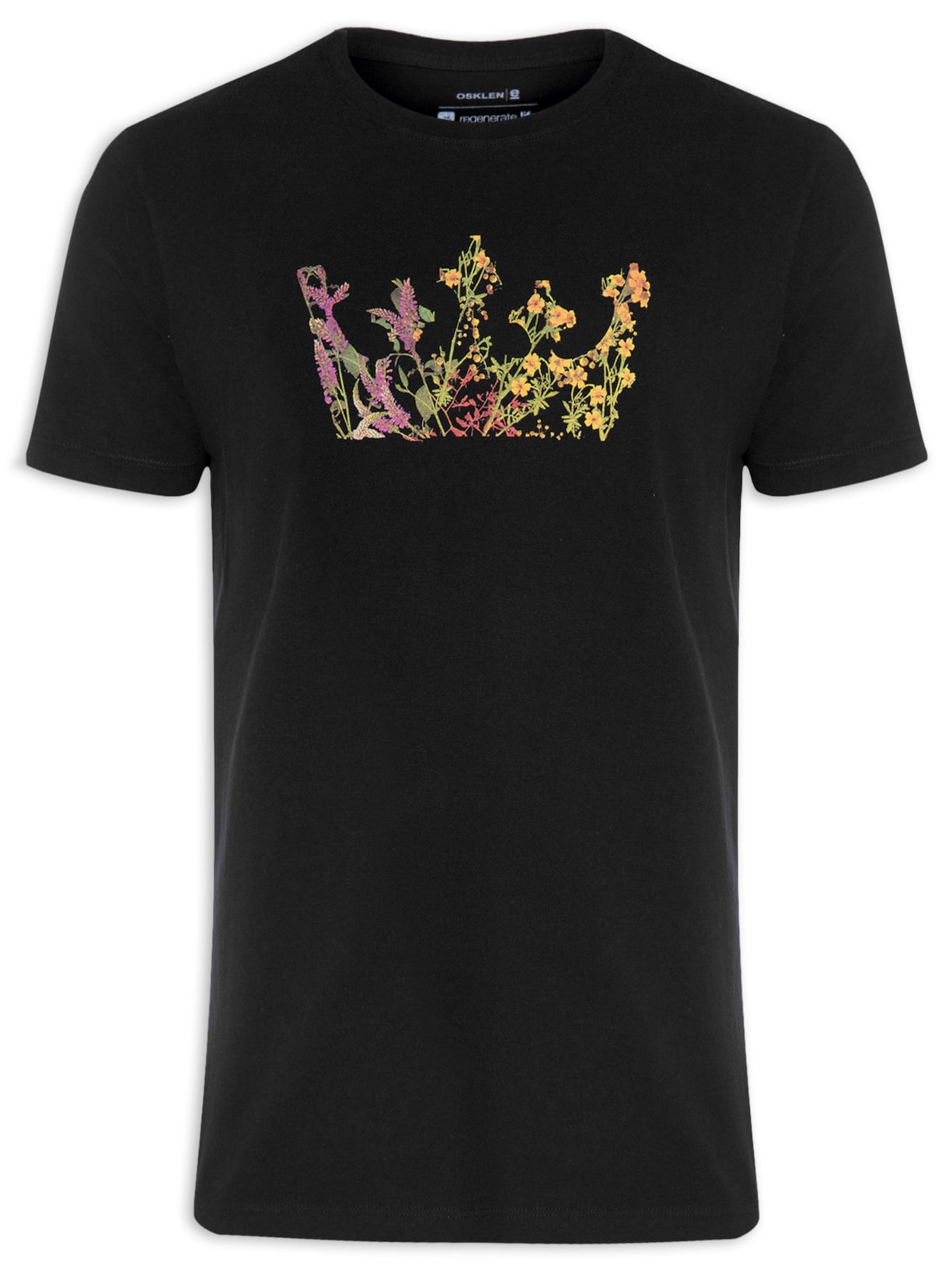 Camiseta Masculina Vintage Flower Crown - Preto