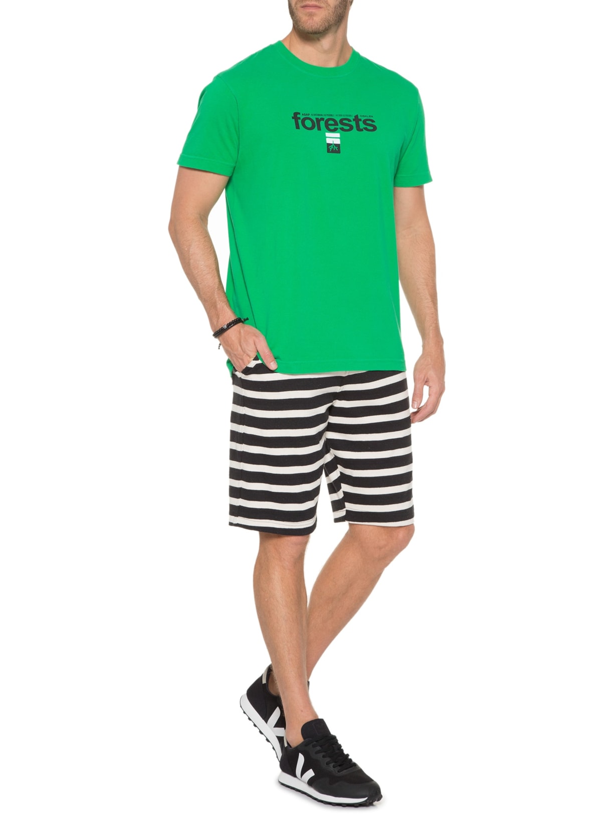 Camiseta Masculina Vintage Forests Roots Verde Osklen