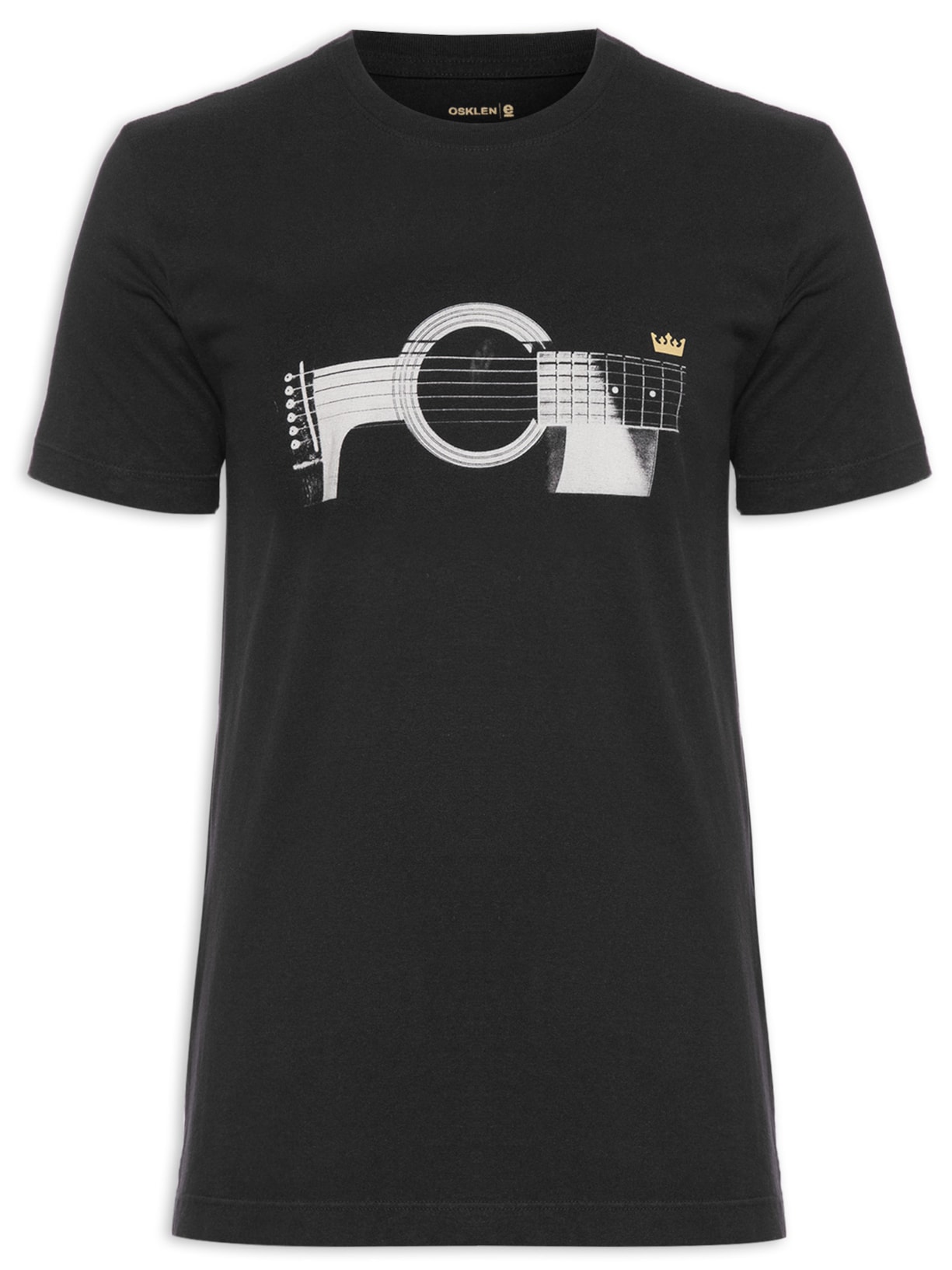 Camiseta Masculina Vintage Guitar - Preto