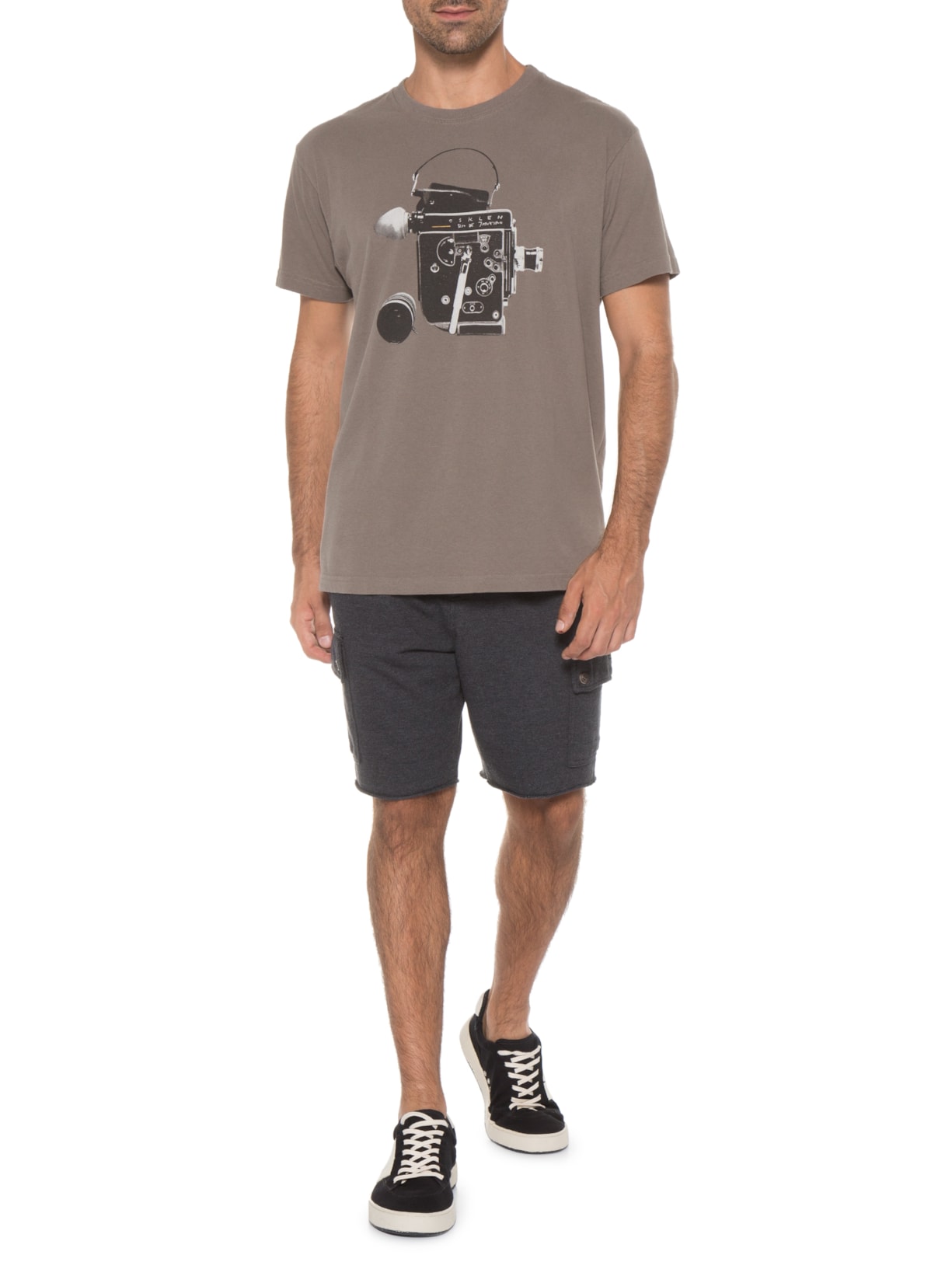 Camiseta Masculina Vintage H16 Cinza Osklen