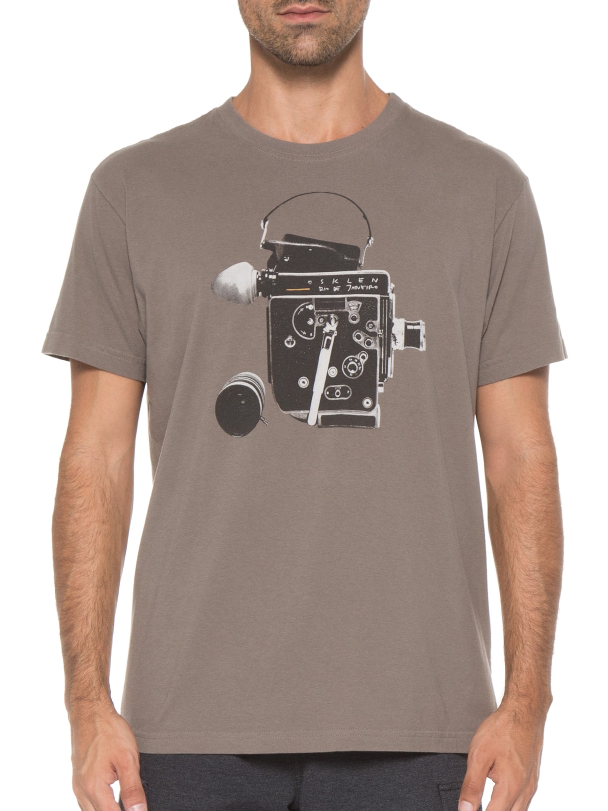 Camiseta Masculina Vintage H16 Cinza Osklen