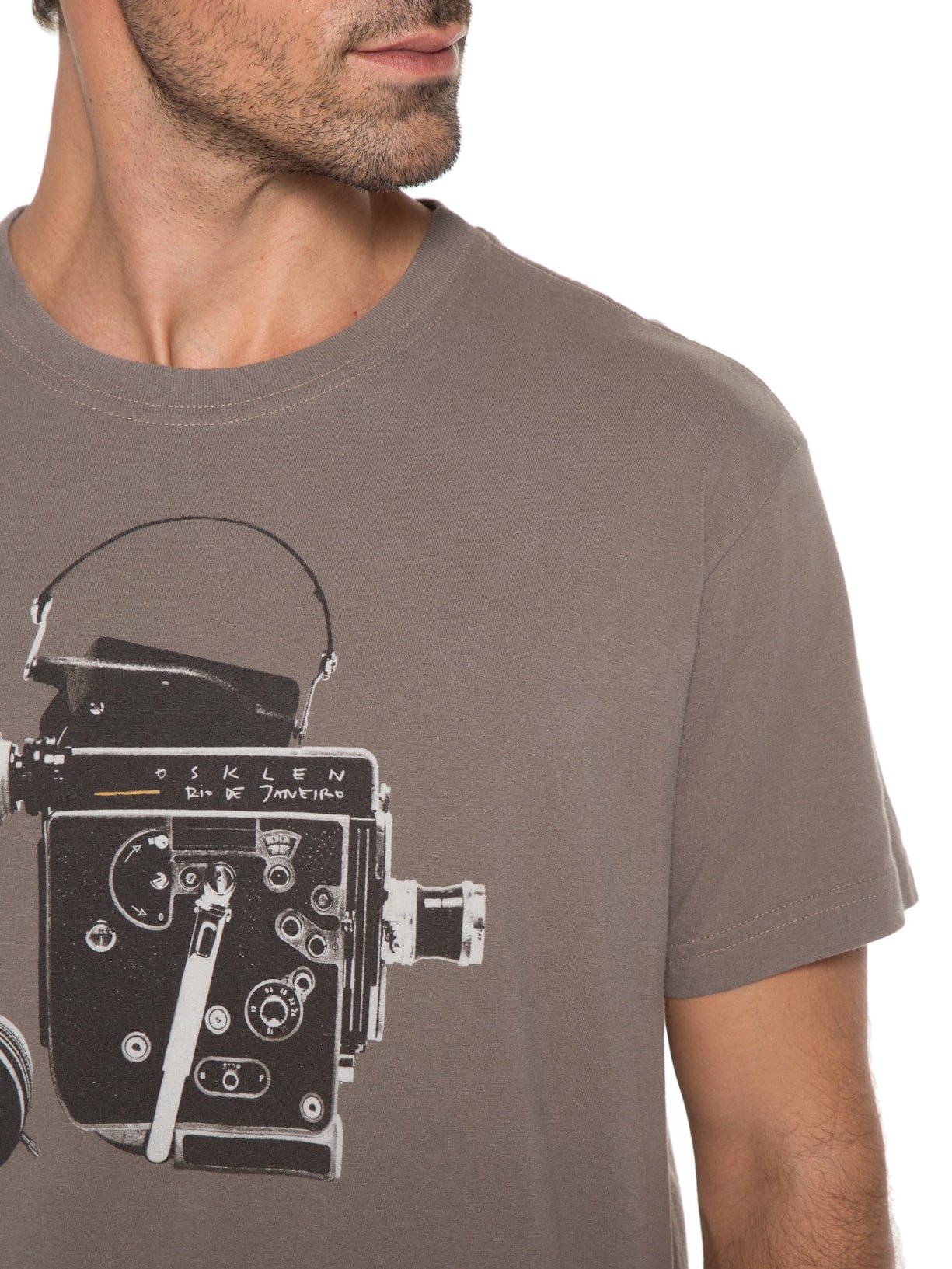 Camiseta Masculina Vintage H16 Cinza Osklen