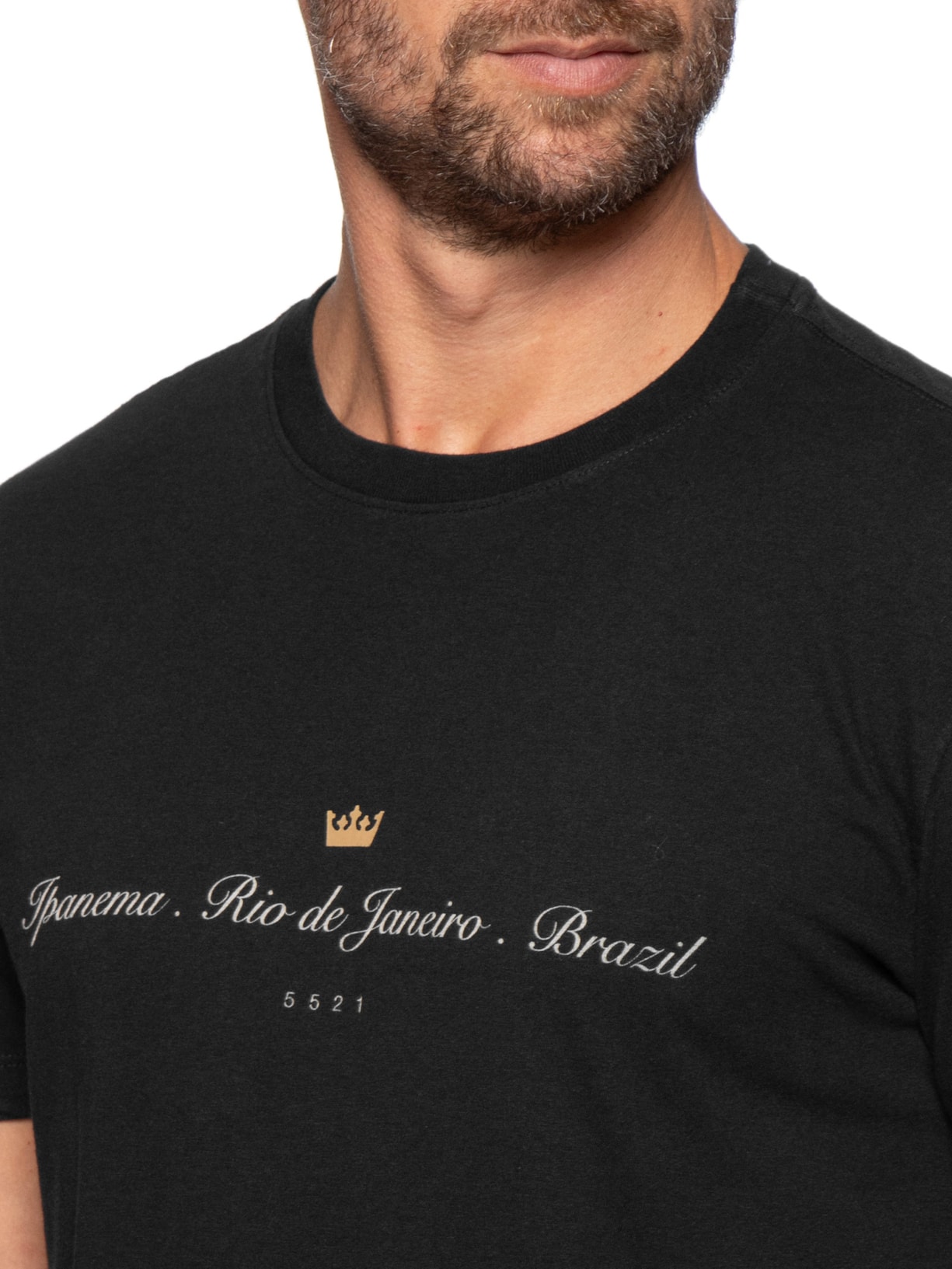 Camiseta Masculina Vintage Ipanema Rio de Janeiro Preto Osklen