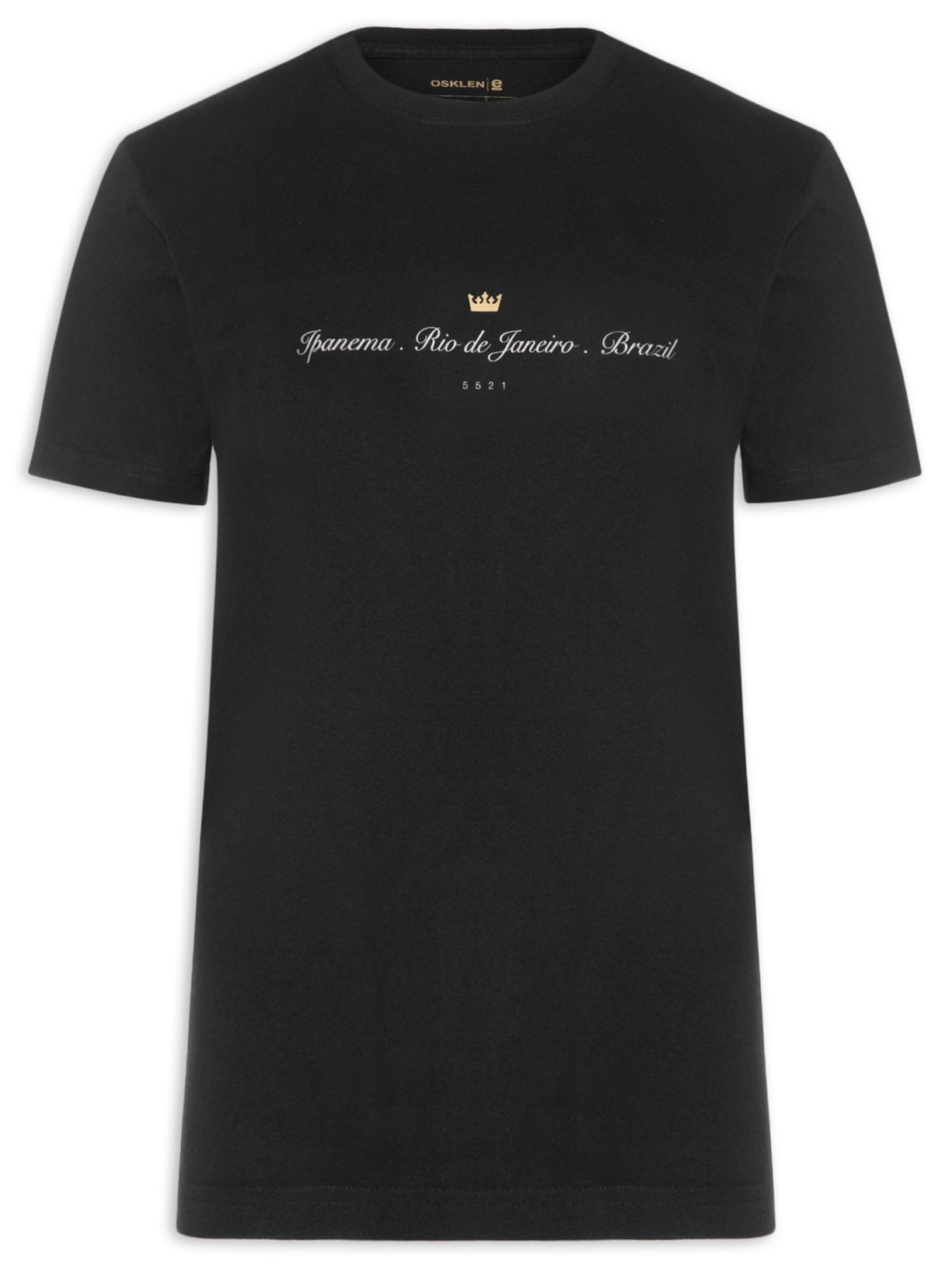 Camiseta Masculina Vintage Ipanema Rio de Janeiro Preto Osklen