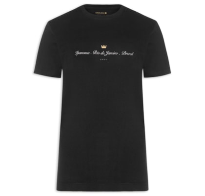 Camiseta Masculina Vintage Ipanema Rio de Janeiro - Preto