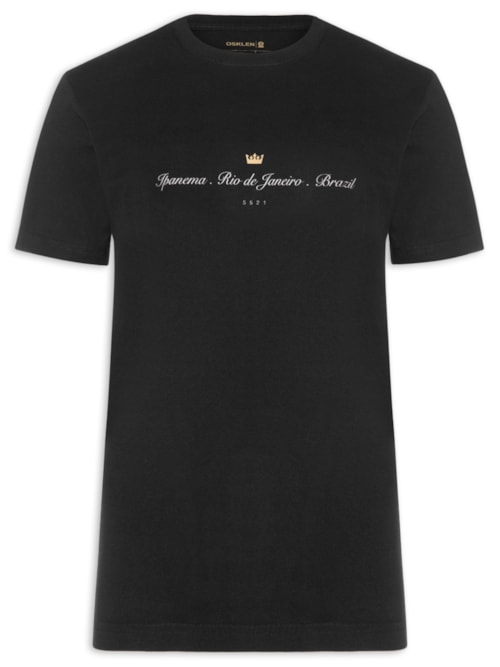Camiseta Masculina Vintage Ipanema Rio de Janeiro - Preto
