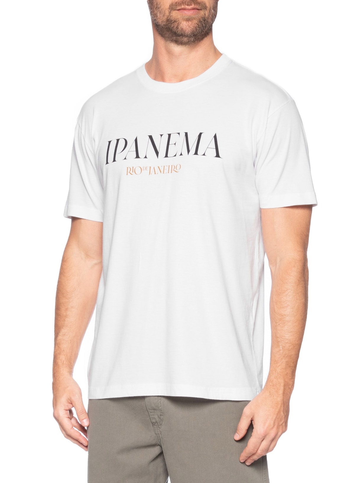 Camiseta Masculina Vintage Ipanema Serifado Branco Osklen