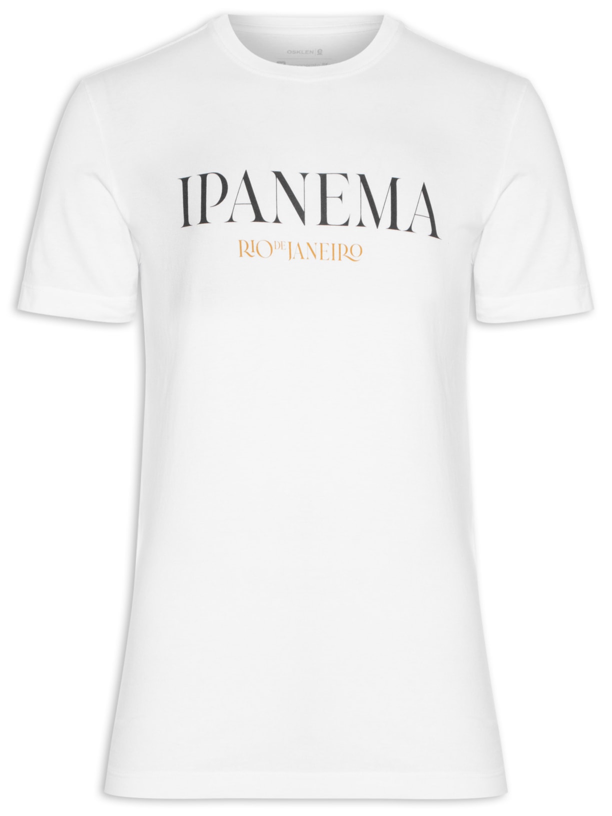 Camiseta Masculina Vintage Ipanema Serifado Manga Curta - Branco