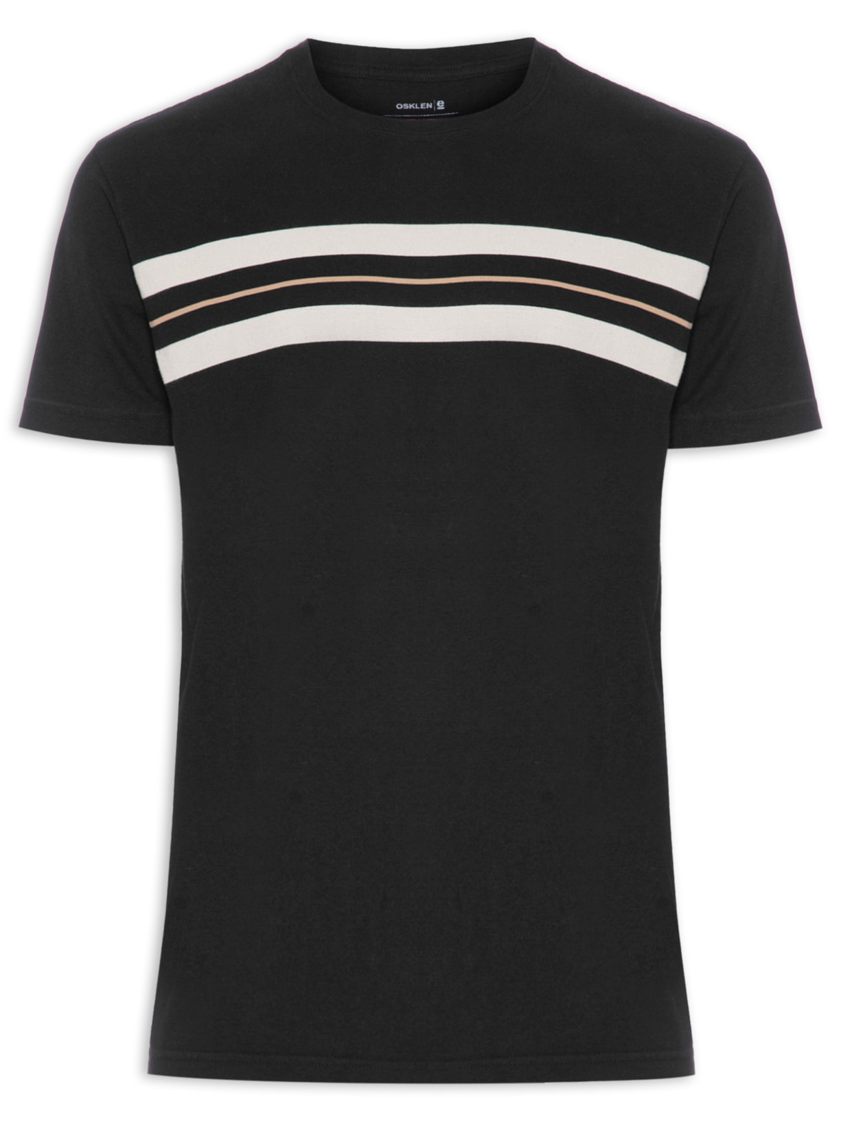 Camiseta Masculina Vintage Listrado Long - Preto