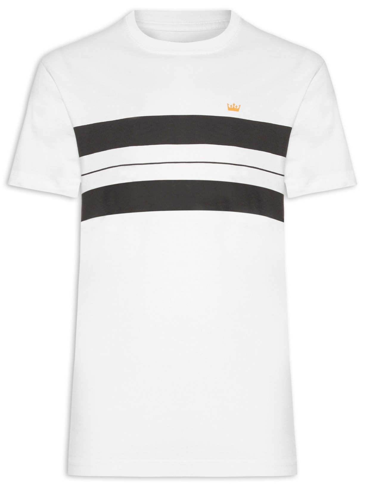 Camiseta Masculina Vintage Listrado Pranchão Manga Curta - Branco