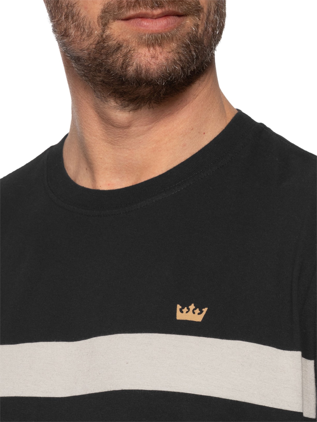 Camiseta Masculina Vintage Listrado Pranchão Preto Osklen