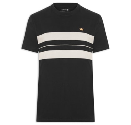 Camiseta Masculina Vintage Listrado Pranchão - Preto