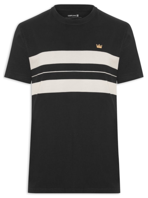 Camiseta Masculina Vintage Listrado Pranchão - Preto