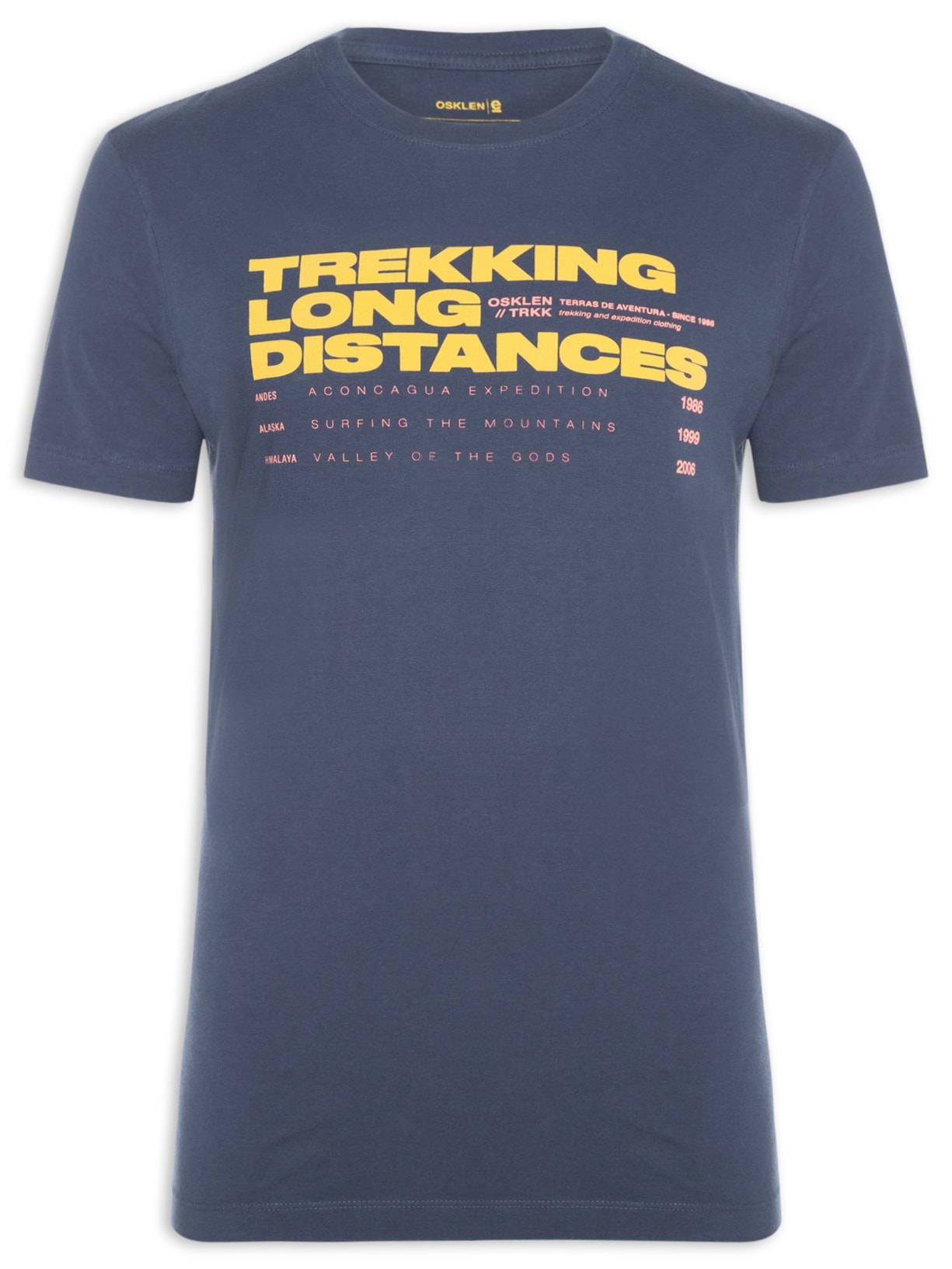 Camiseta Masculina Vintage Long Distances - Azul