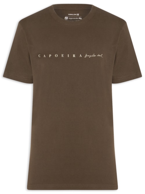 Camiseta Masculina Vintage Manga Curta Capoeira - Marrom