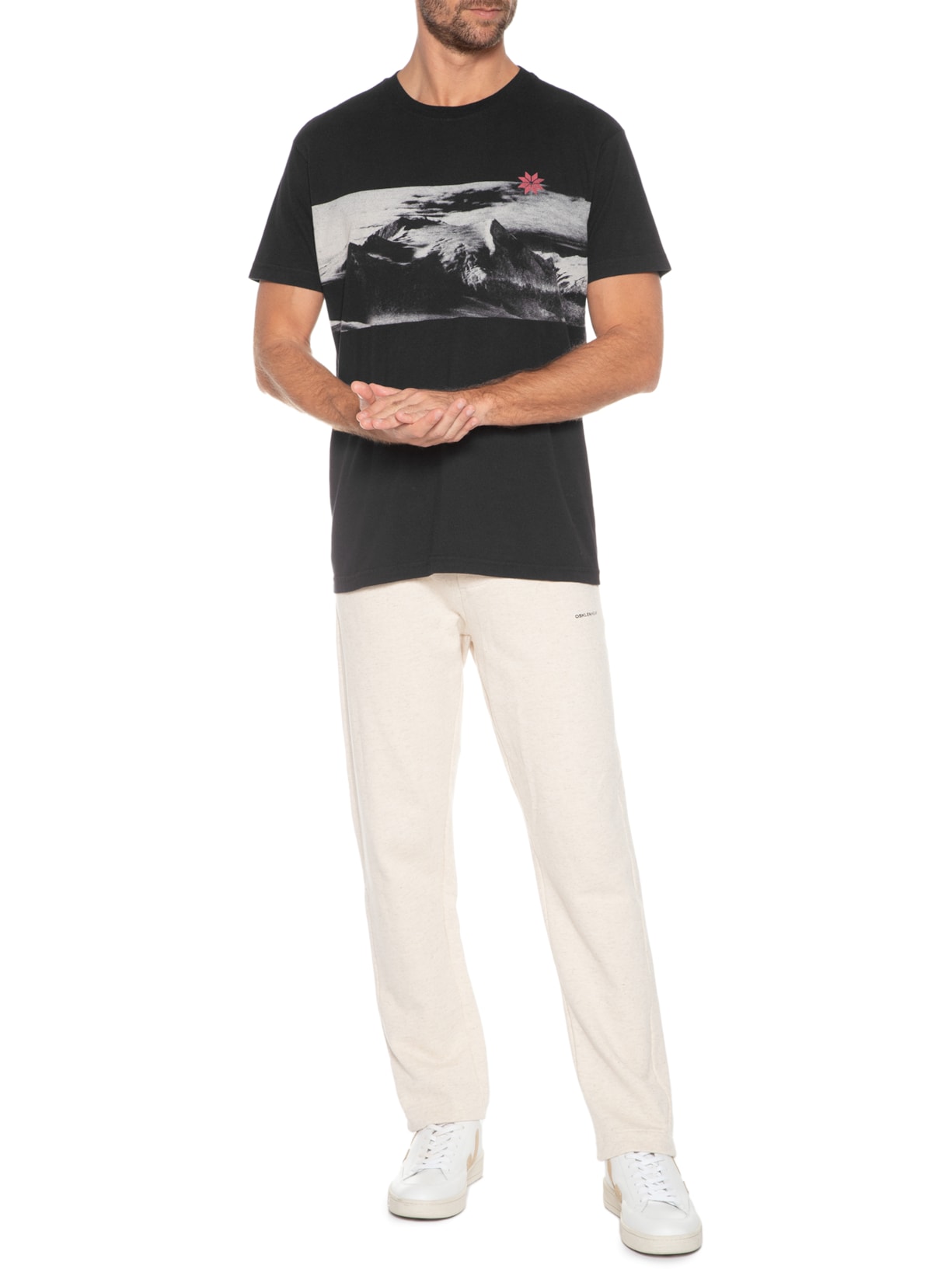 Camiseta Masculina Vintage Mountains Preto Osklen