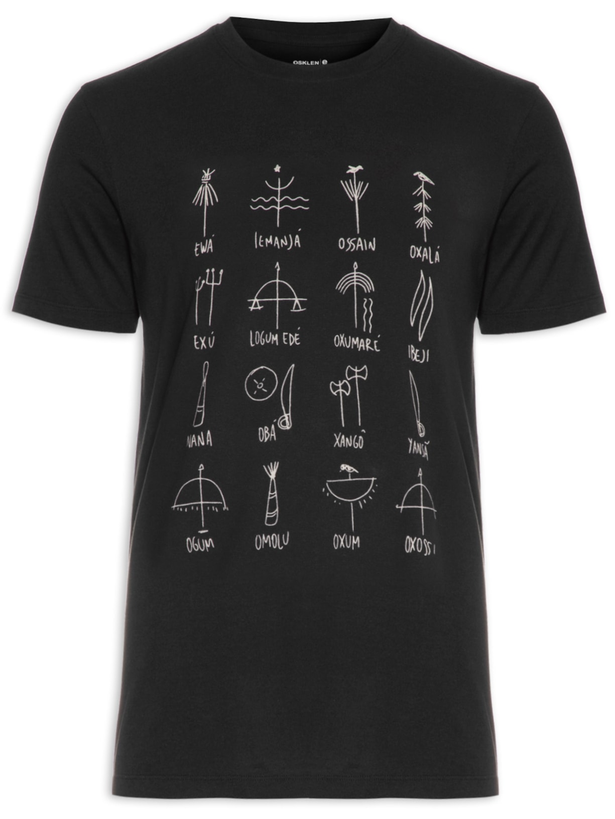 Camiseta Masculina Vintage Orixas - Preto