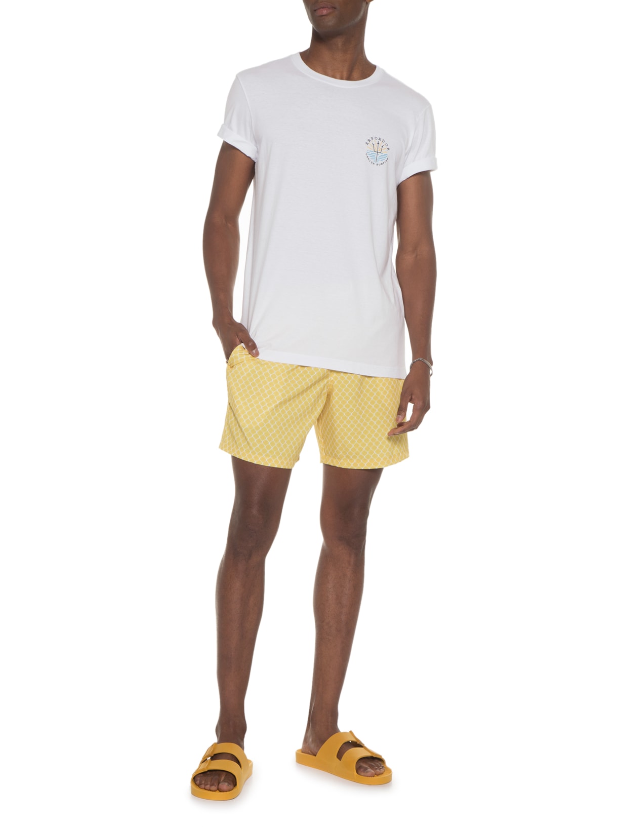 Camiseta Masculina Vintage Osksurf Hand Stamp Branco Osklen