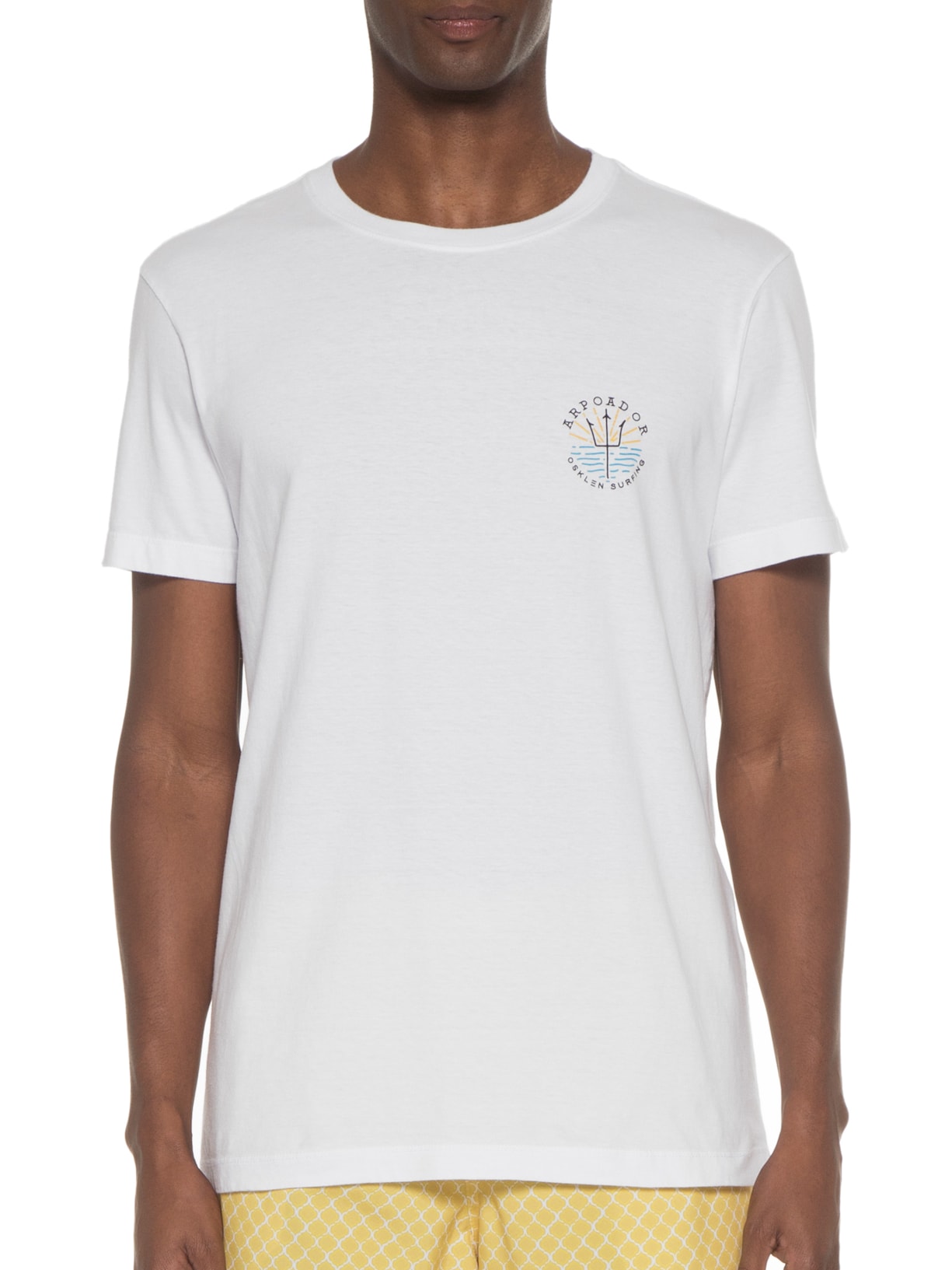 Camiseta Masculina Vintage Osksurf Hand Stamp Branco Osklen