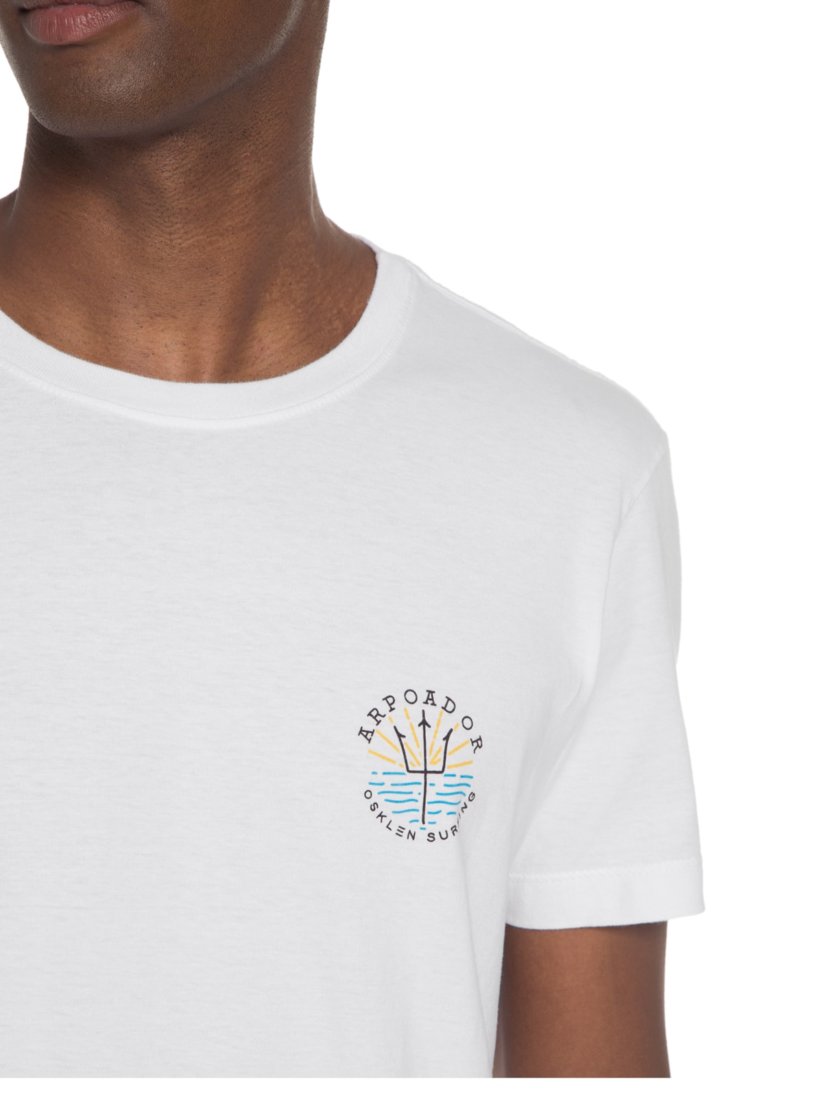 Camiseta Masculina Vintage Osksurf Hand Stamp Branco Osklen