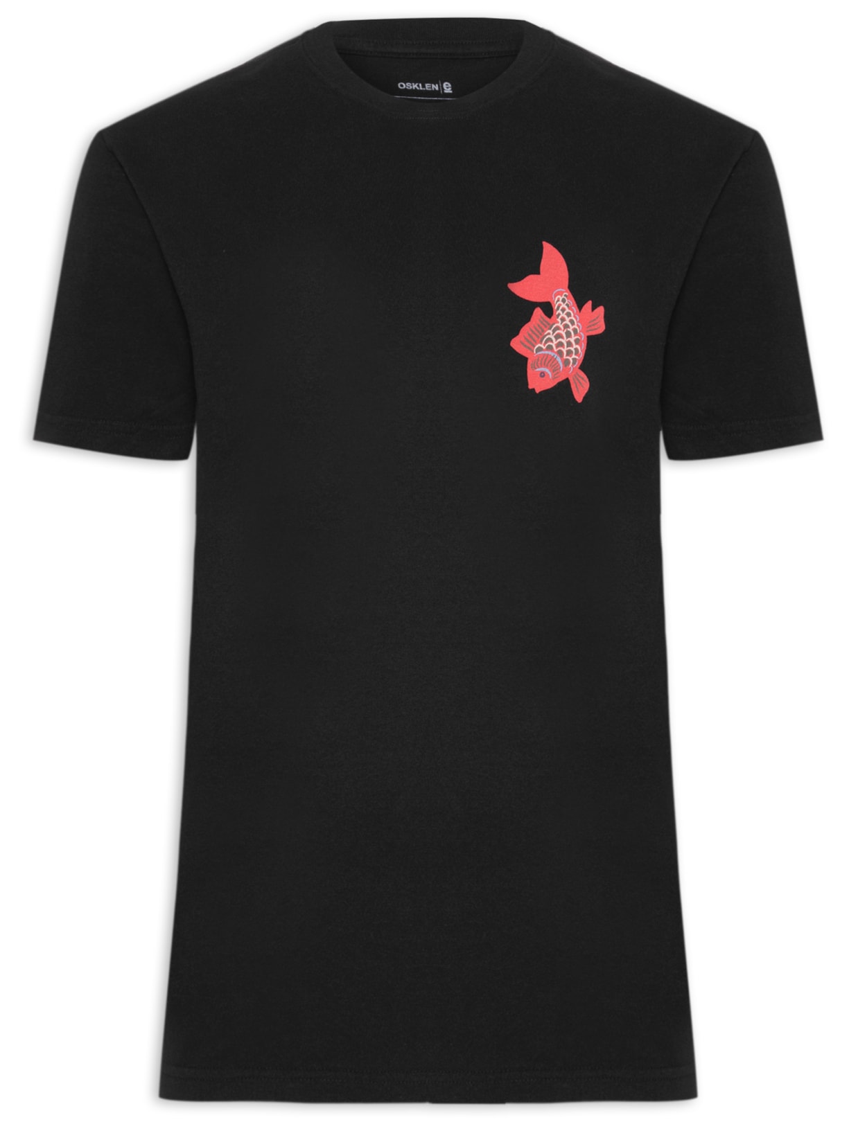 Camiseta Masculina Vintage Peixe Manga Curta - Preto