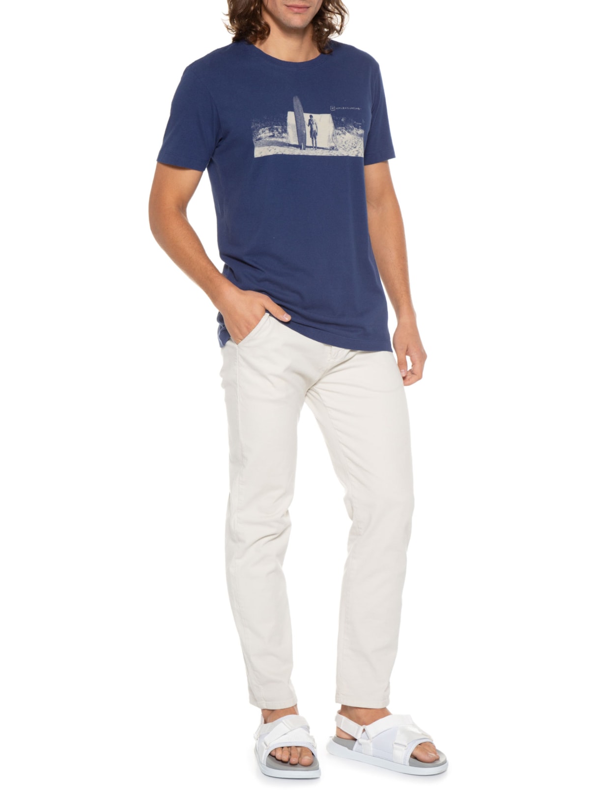 Camiseta Masculina Vintage Pranchão Azul Osklen