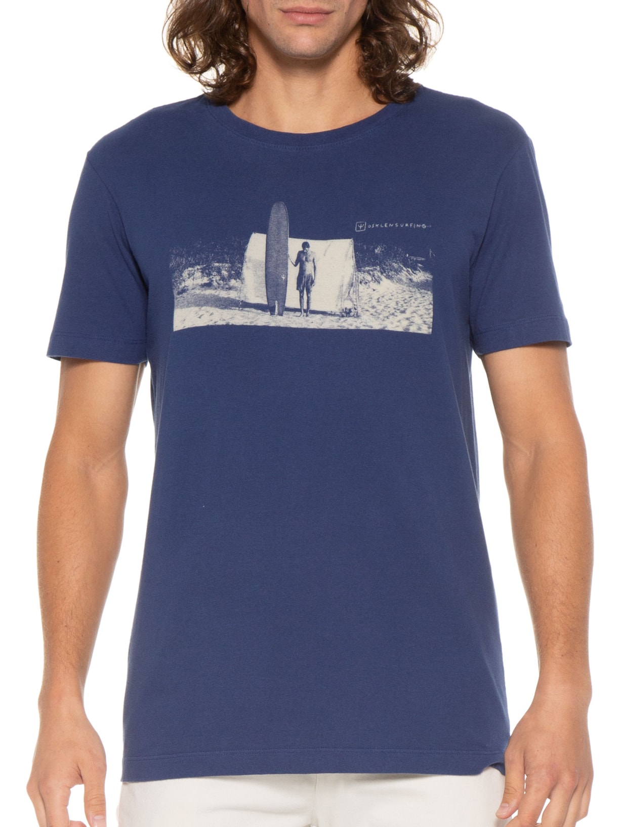 Camiseta Masculina Vintage Pranchão Azul Osklen