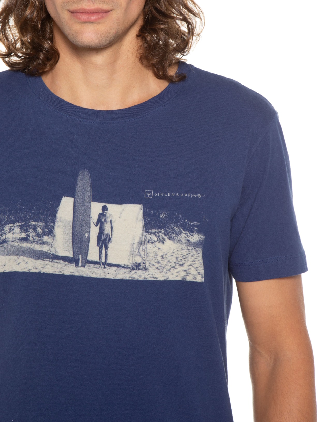 Camiseta Masculina Vintage Pranchão Azul Osklen