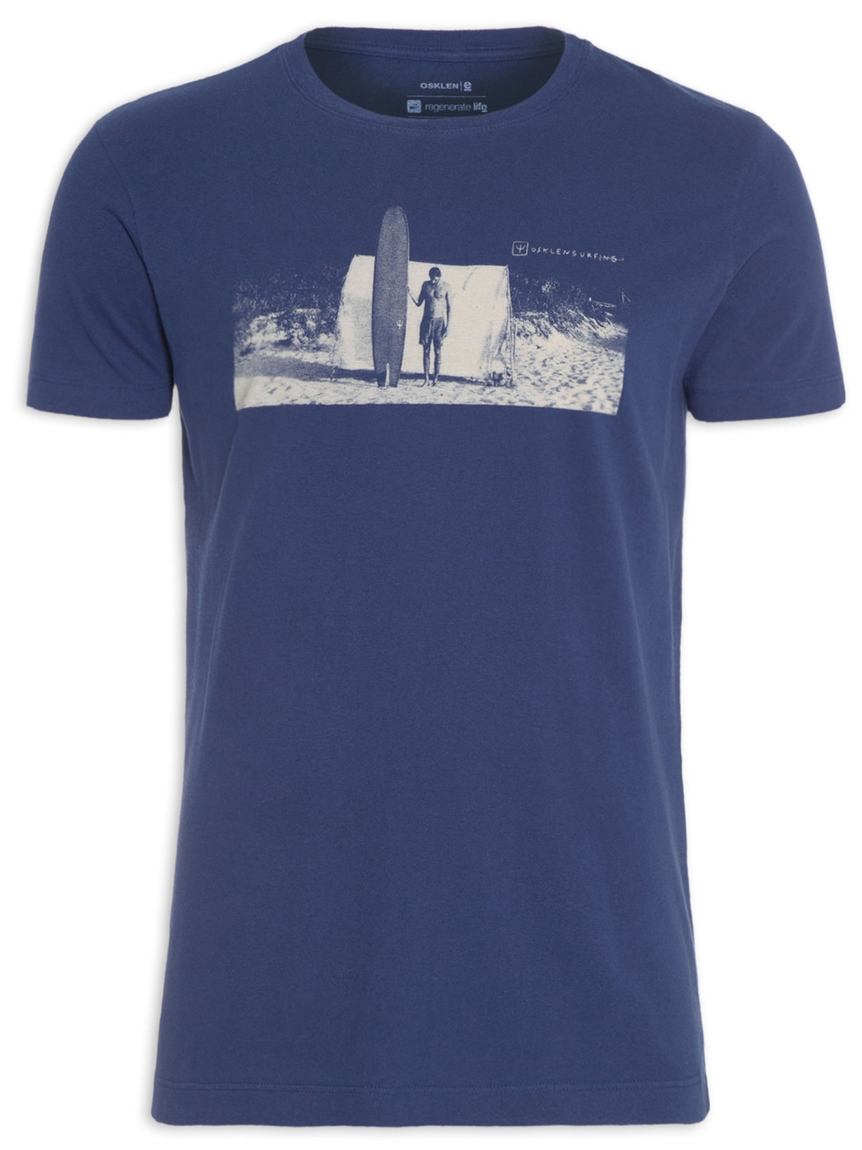 Camiseta Masculina Vintage Pranchão Azul Osklen