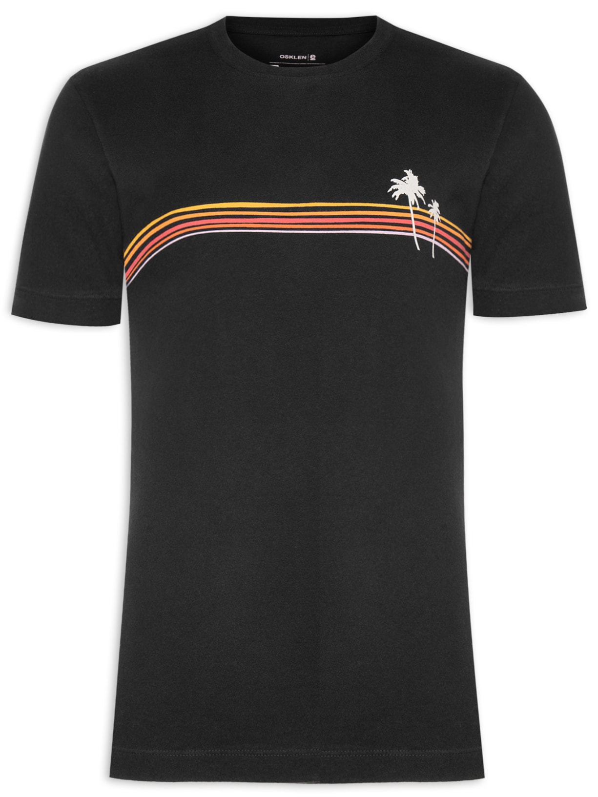 Camiseta Masculina Vintage Prisma Manga Curta - Preto