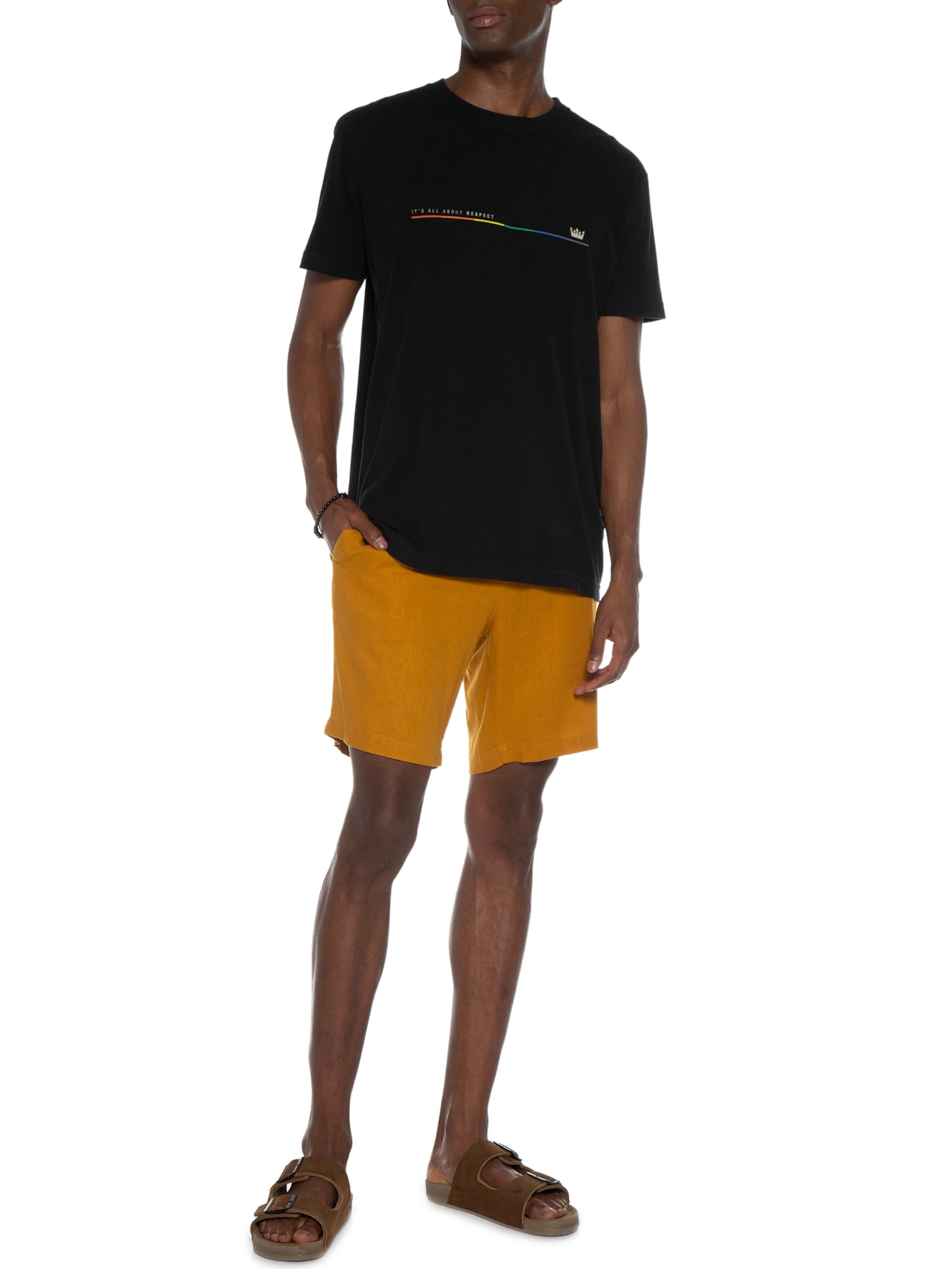 Camiseta Masculina Vintage Respect Preto Osklen