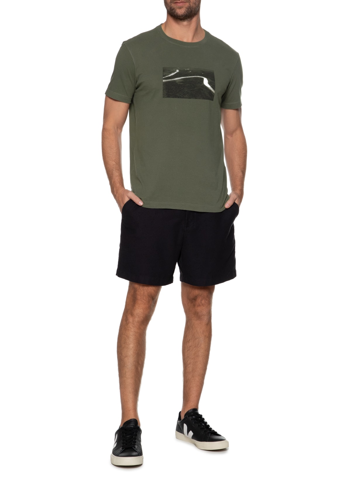 Camiseta Masculina Vintage Rio Manga Curta Verde Osklen