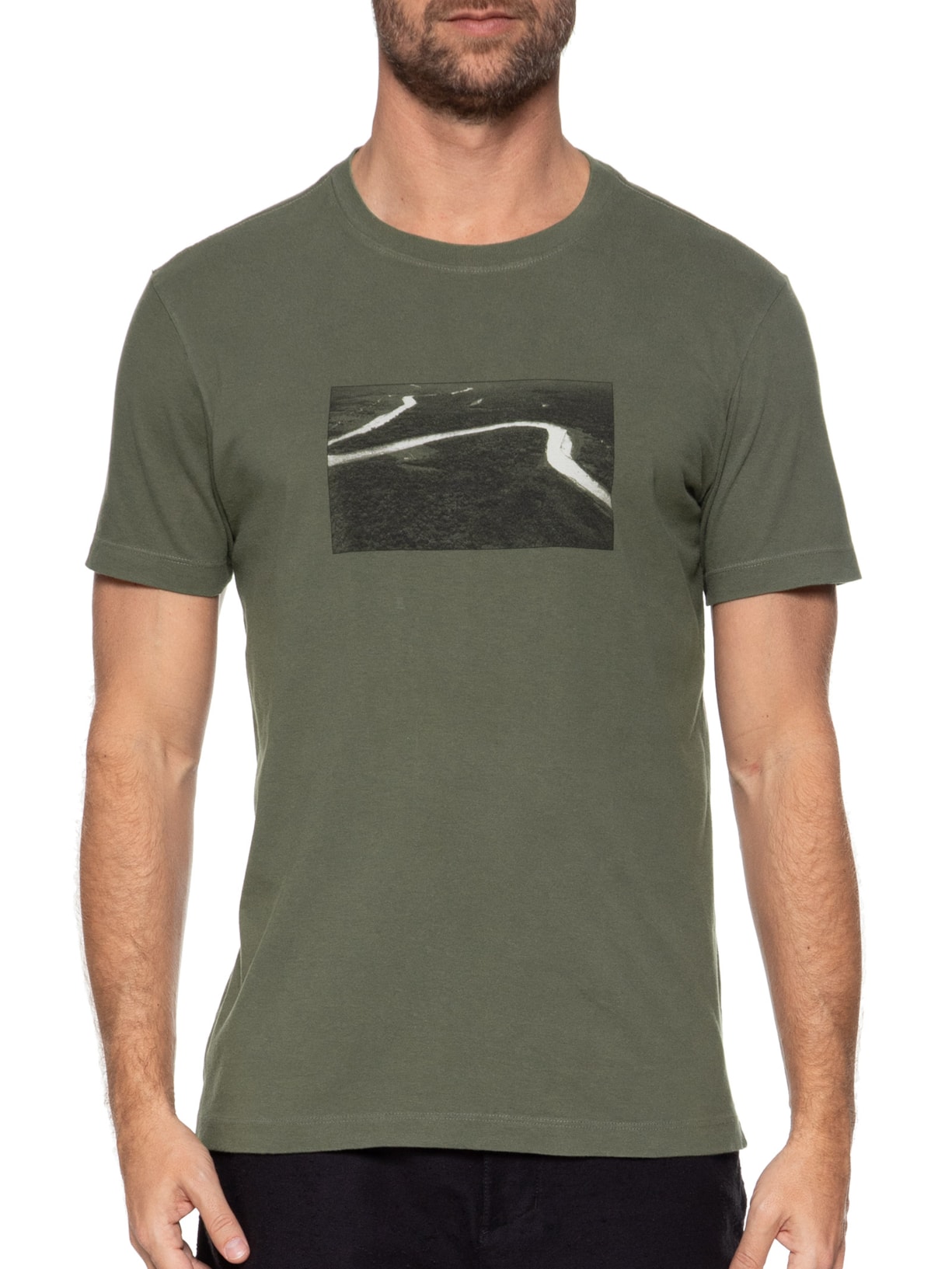 Camiseta Masculina Vintage Rio Manga Curta Verde Osklen