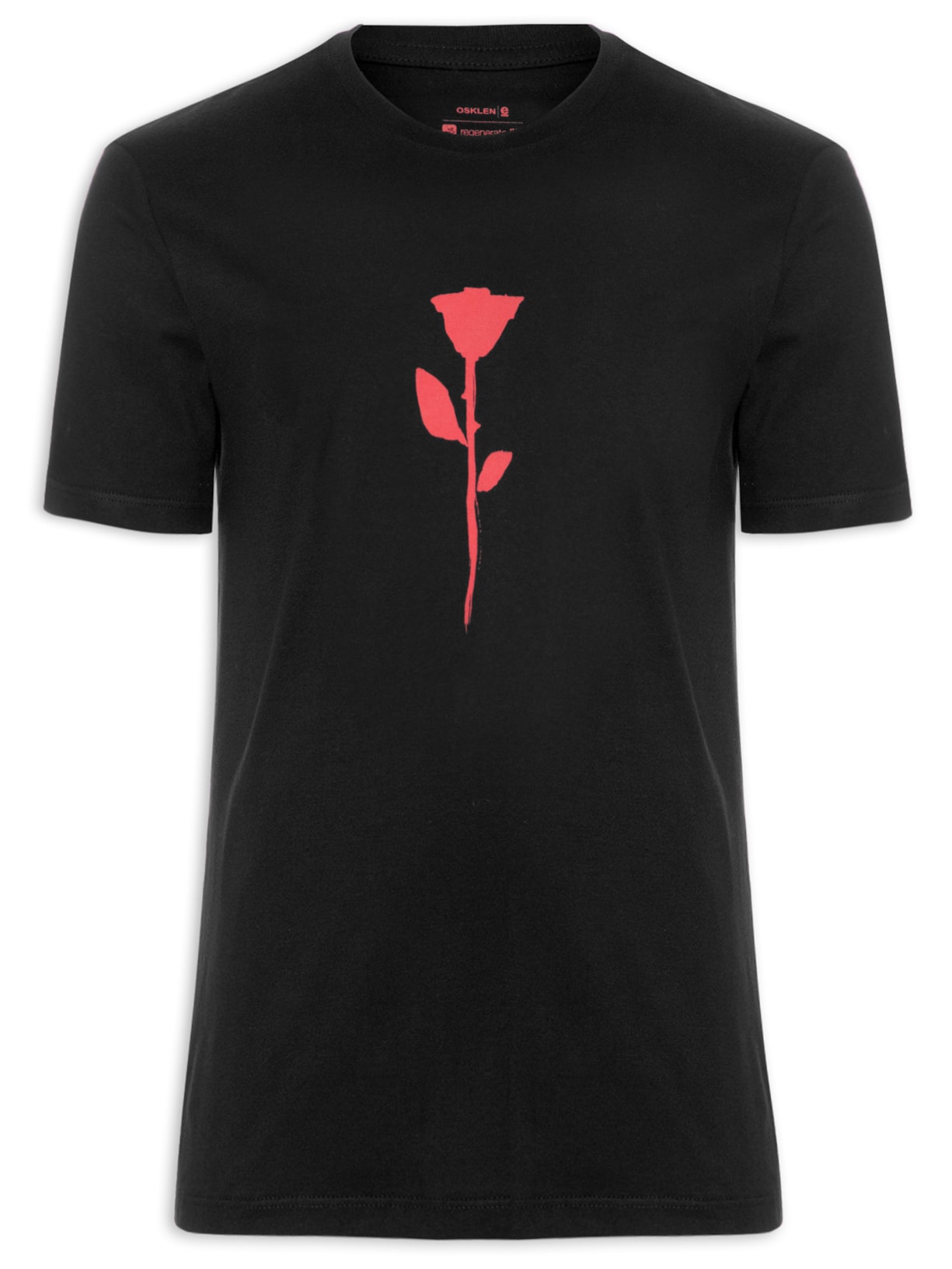 Camiseta Masculina Vintage Rose Ink - Preto