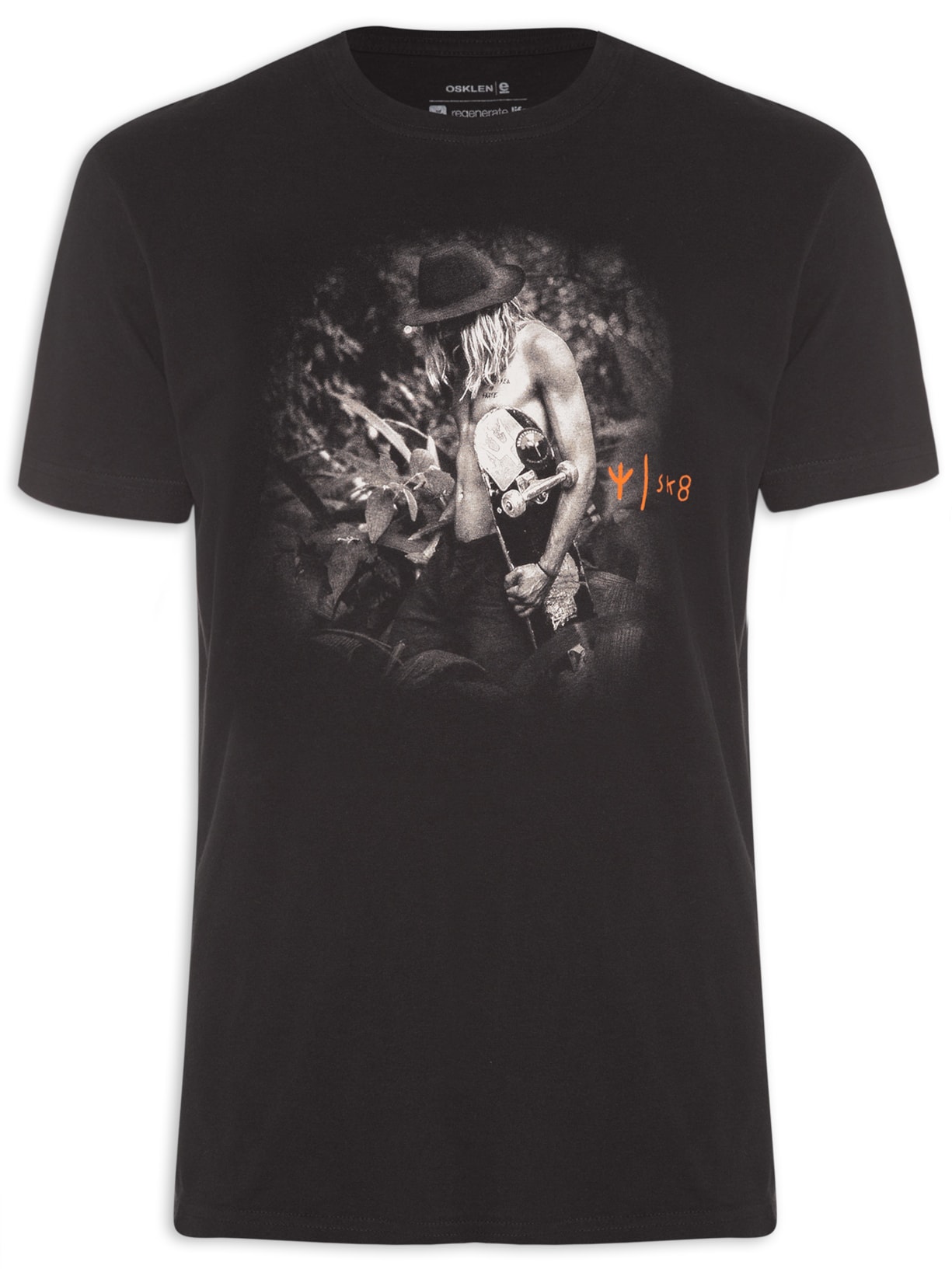 Camiseta Masculina Vintage Skateboarder - Preto