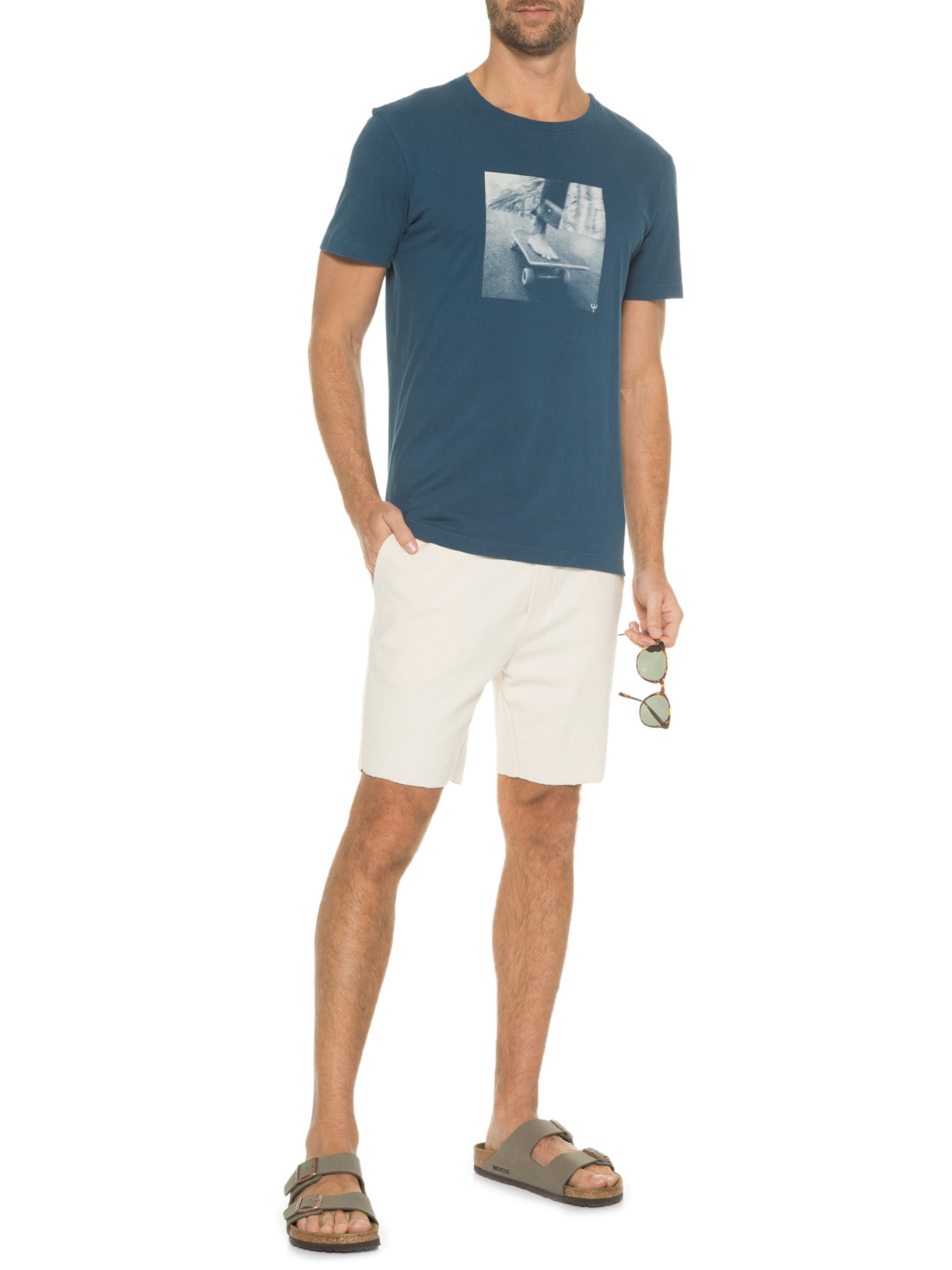 Camiseta Masculina Vintage Skating Foot Azul Osklen